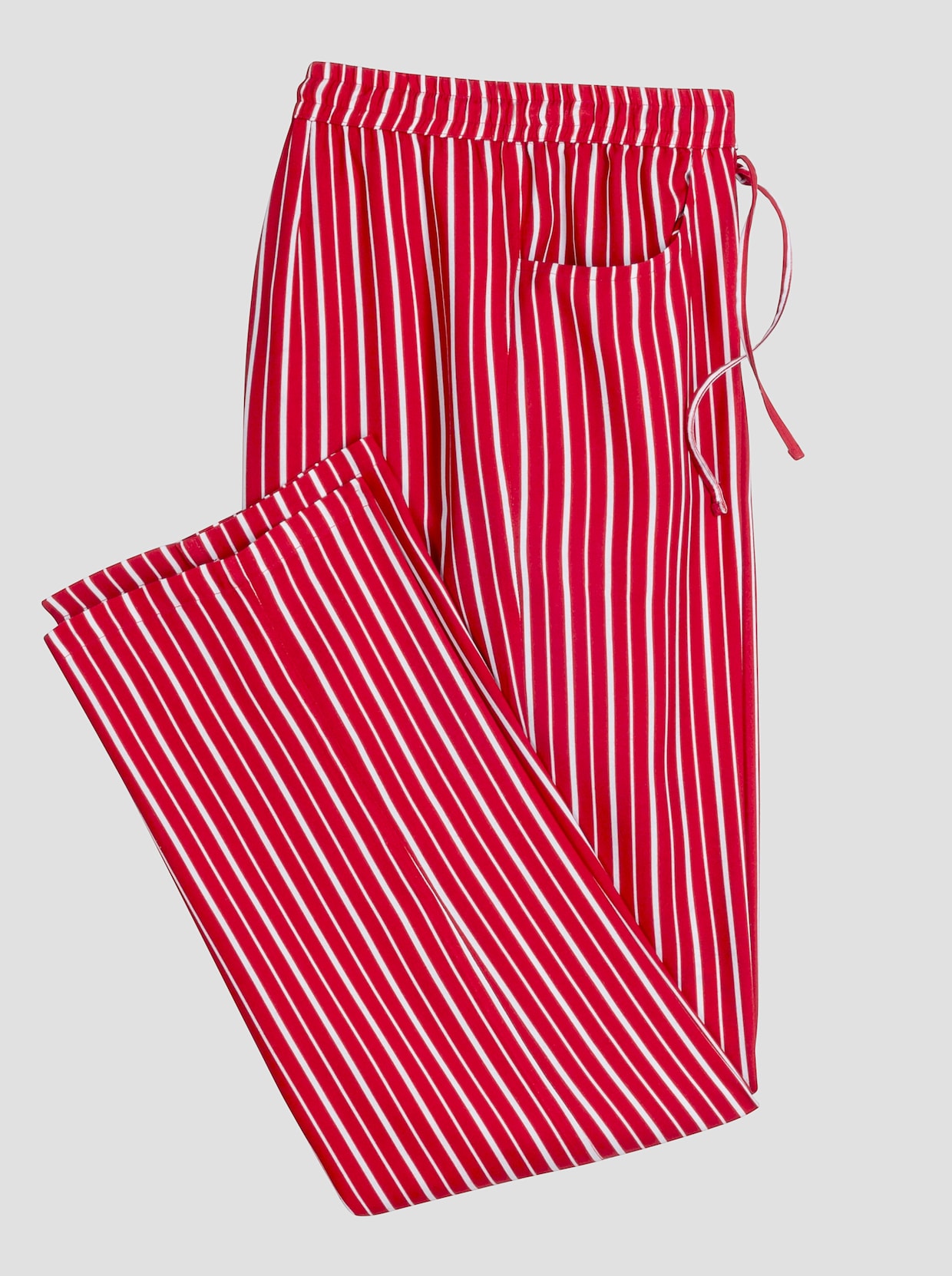 comfortbroek - rood/wit gestreept