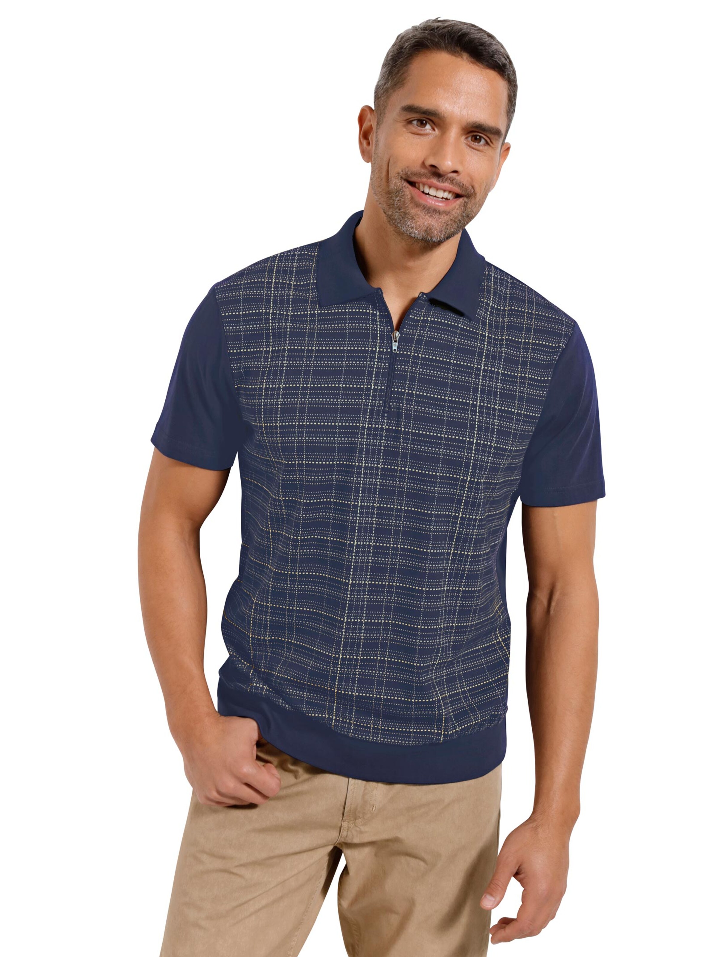 Poloshirt - marine-kariert