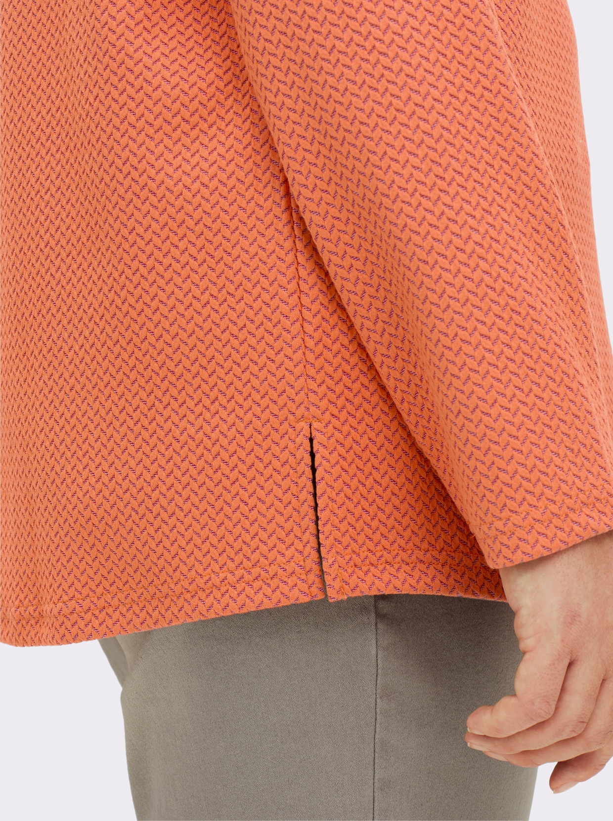 sheego Sweatshirt - kirsche-orange-gemustert