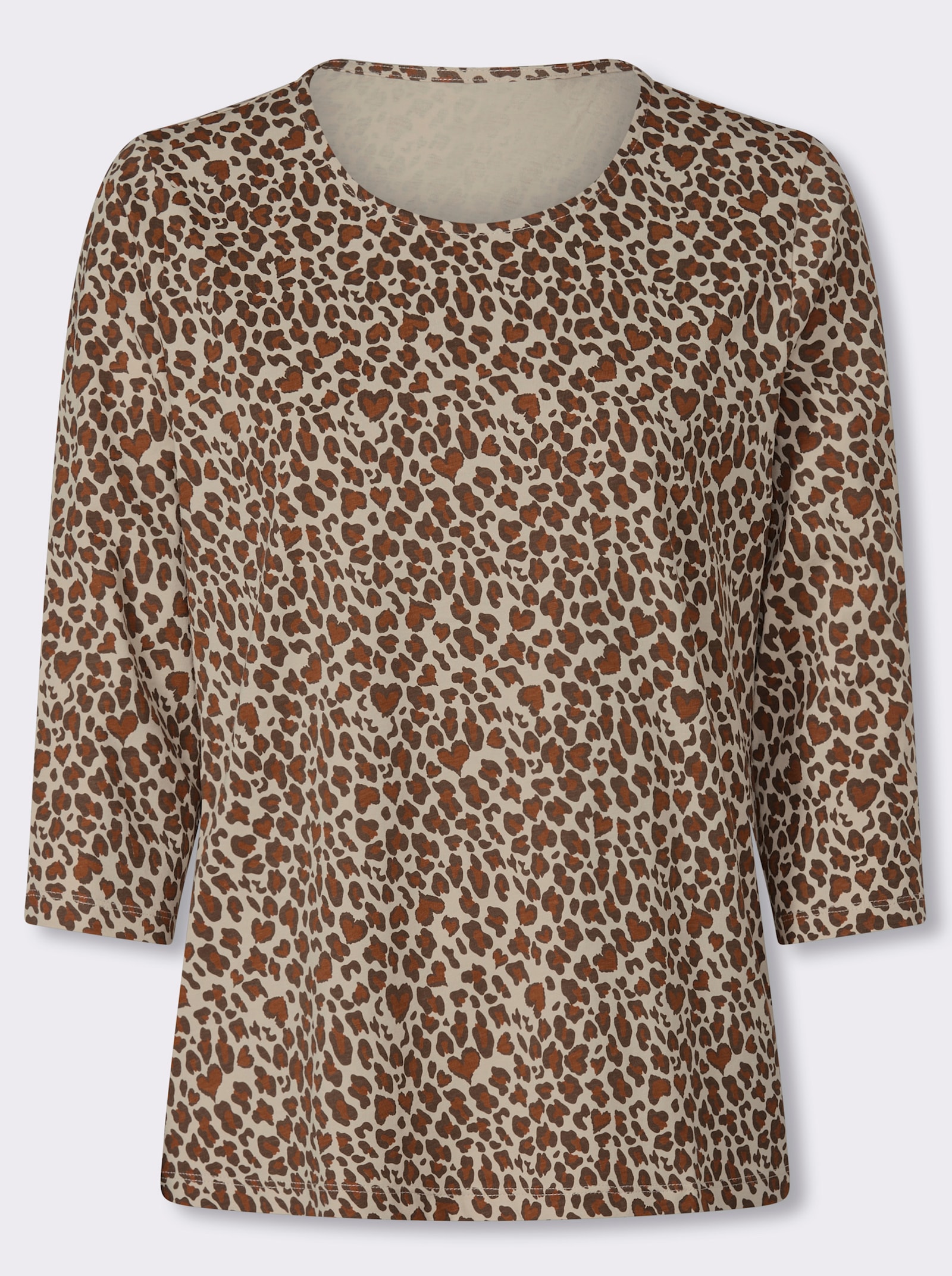 3/4-Arm-Shirt im Mustermix - sand-cognac-bedruckt