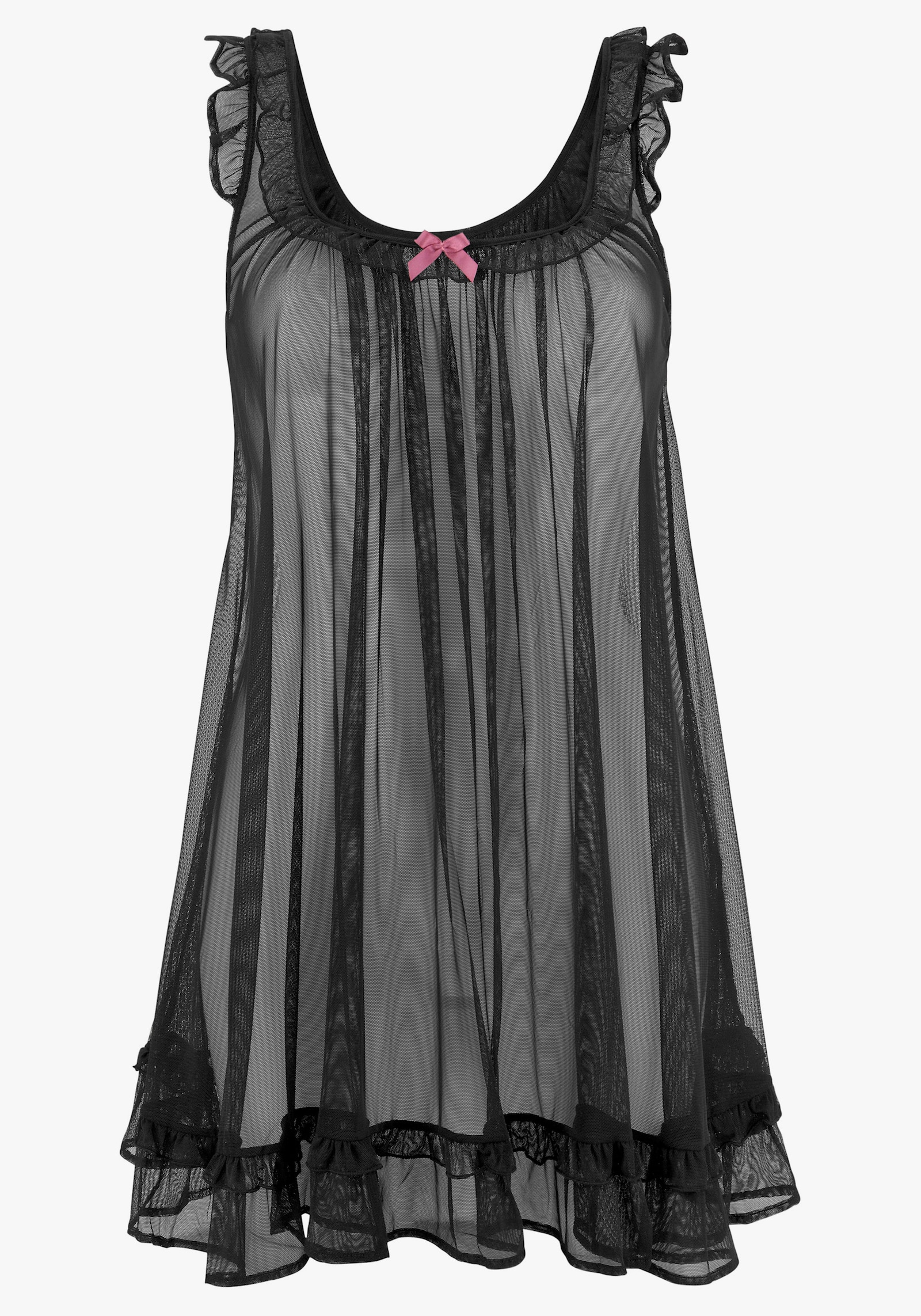 LASCANA Negligé - schwarz-mauve