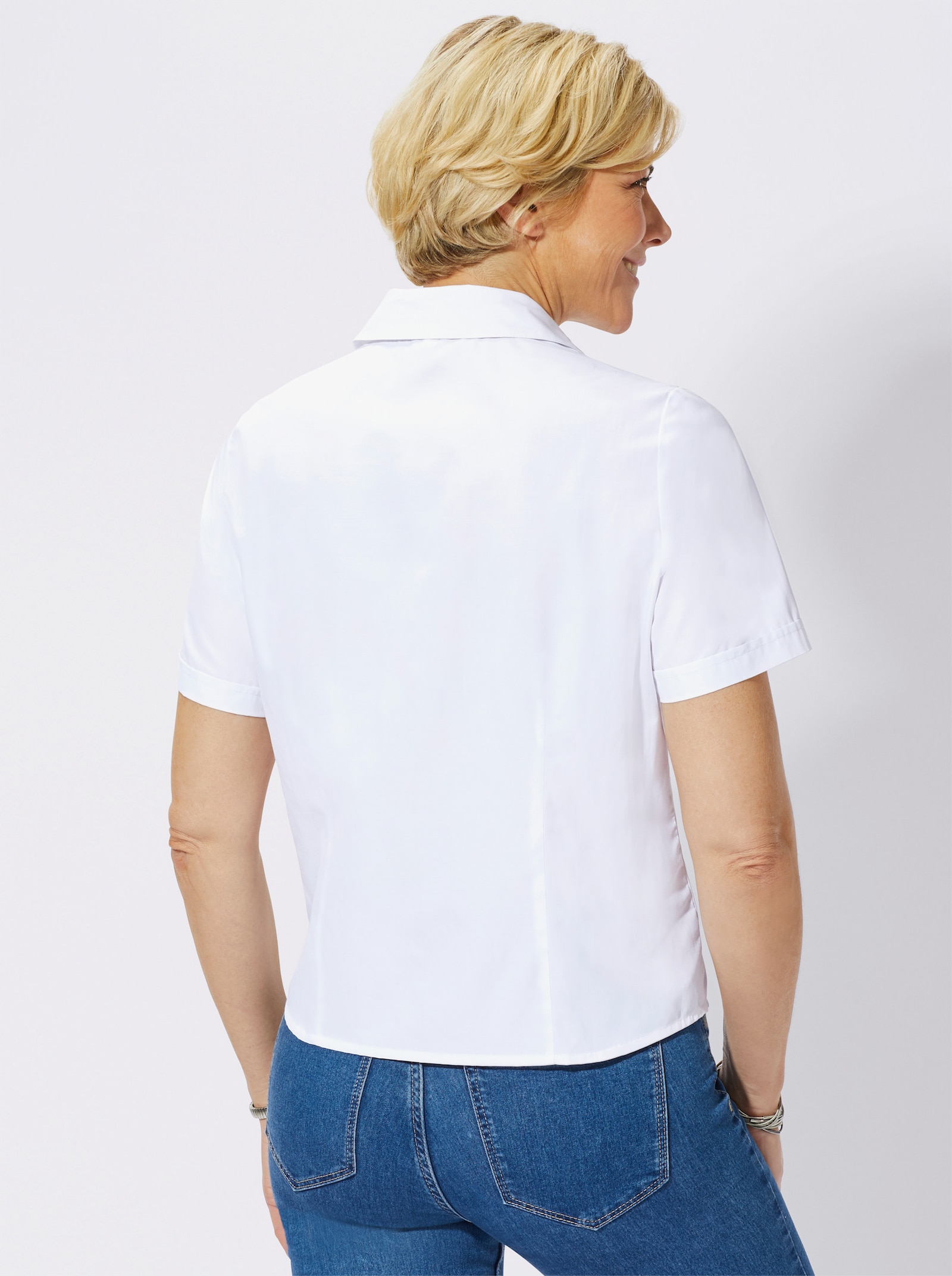 Overhemdblouse met vormnaden - wit