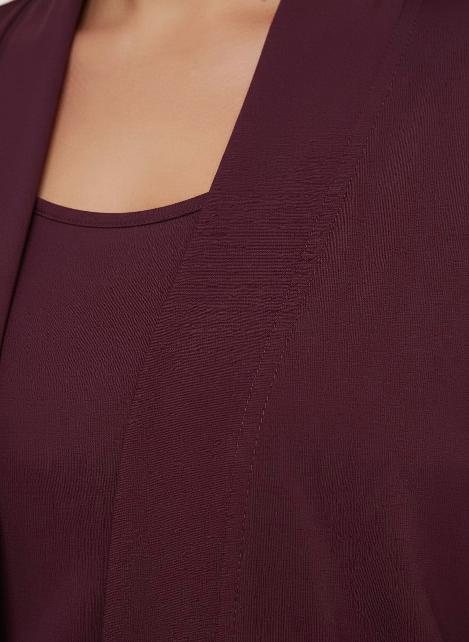 Shirtjacke in offener Form - burgund