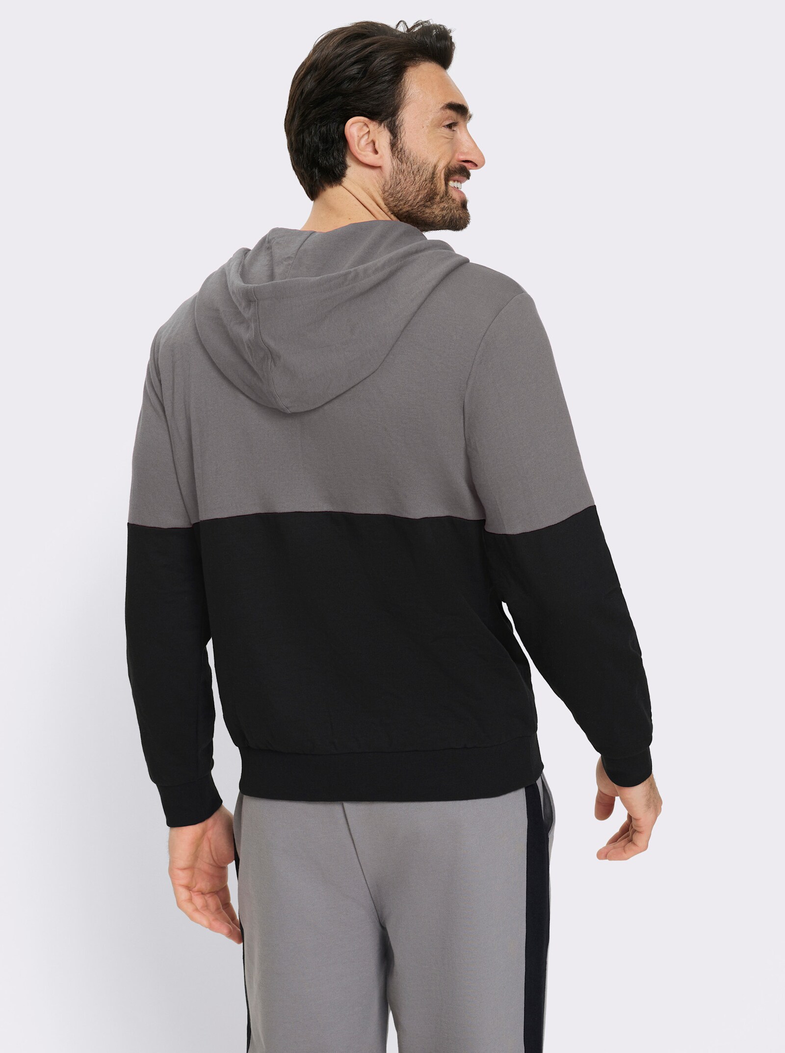 Catamaran Sports Sweatjacke mit weitenregulierbarer Kapuze - grau-schwarz