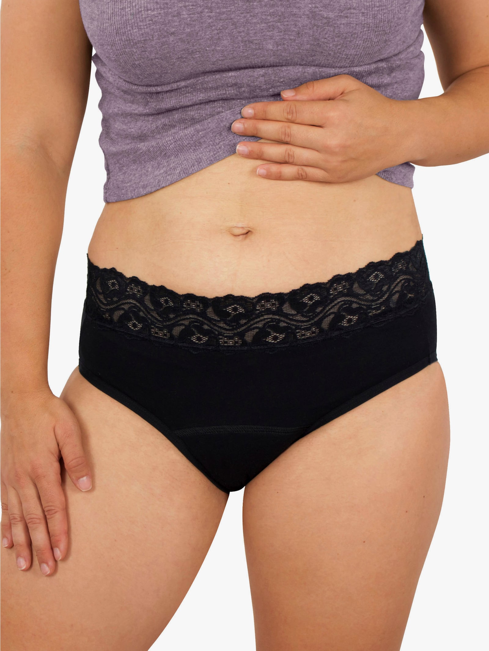 Hygiene-Spitzenslip - schwarz