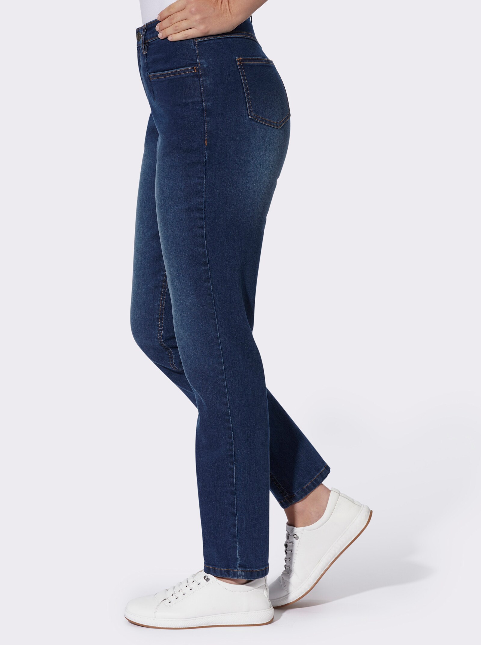 High-waist-Jeans im 4-Pocket-Stil - blue-stone-washed