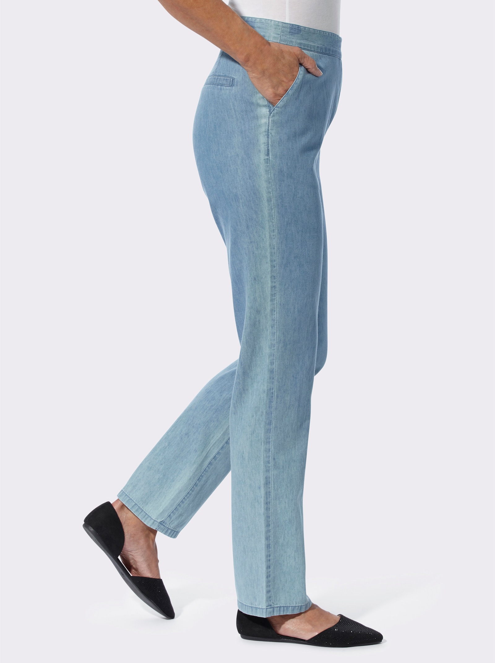 Jeans van licht katoen - blue-bleached