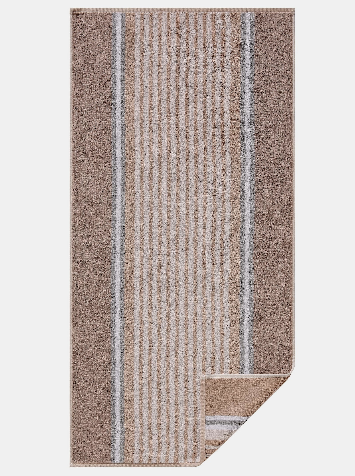 Cawö Handtuch - beige gestreept