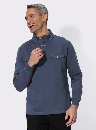 Sweatshirt mit Stehkragen - rauchblau