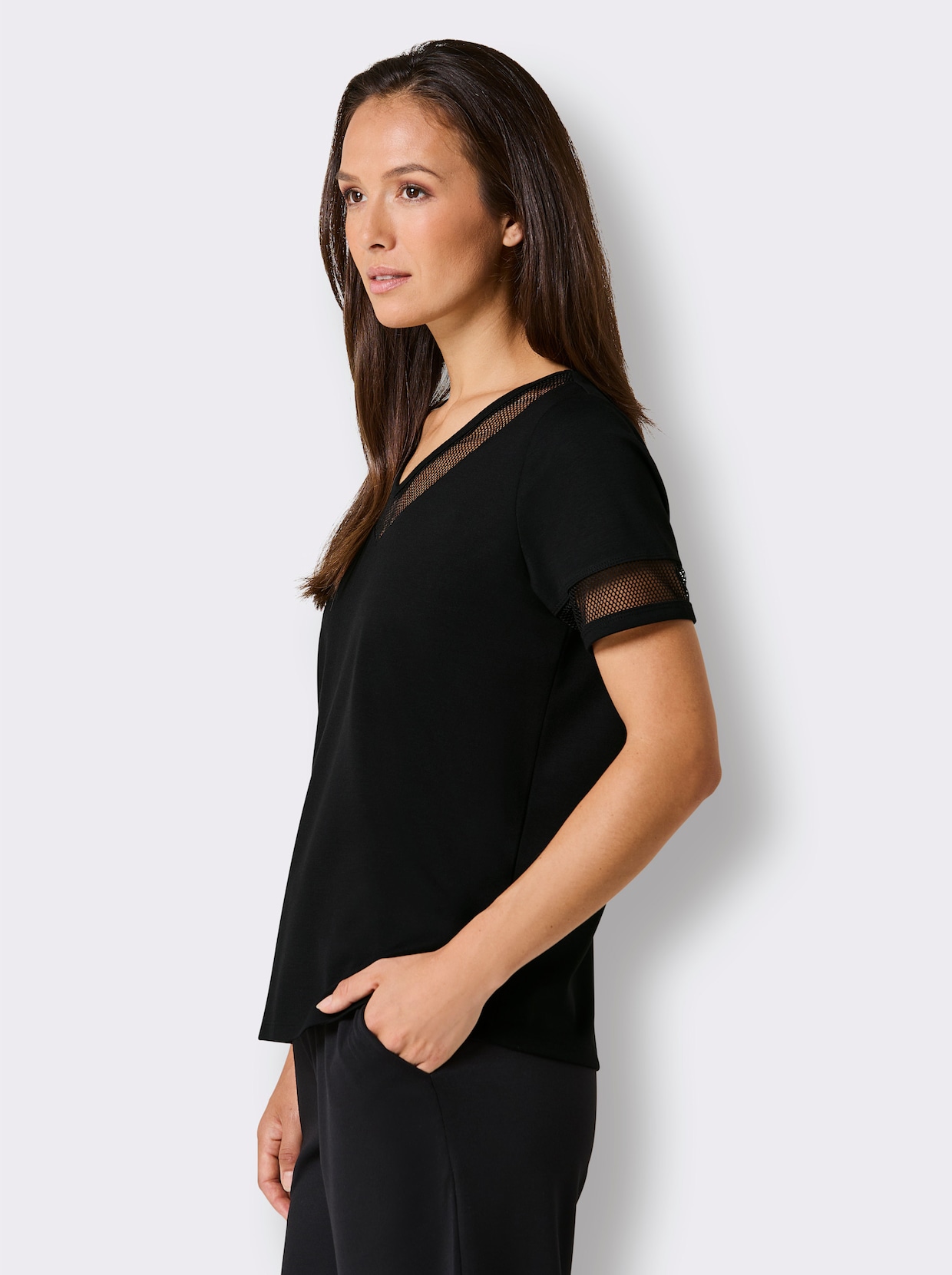 CREATION L PREMIUM Modal-Mix-Shirt - schwarz