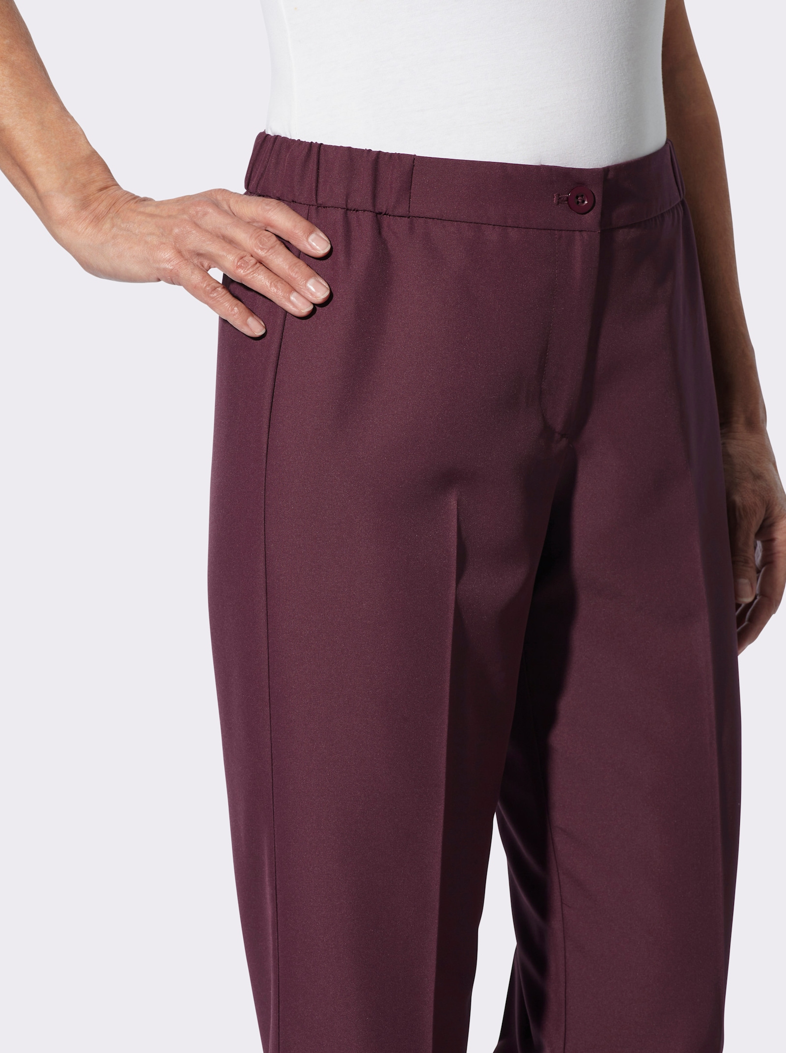 Hose in weitem Schnitt - burgund