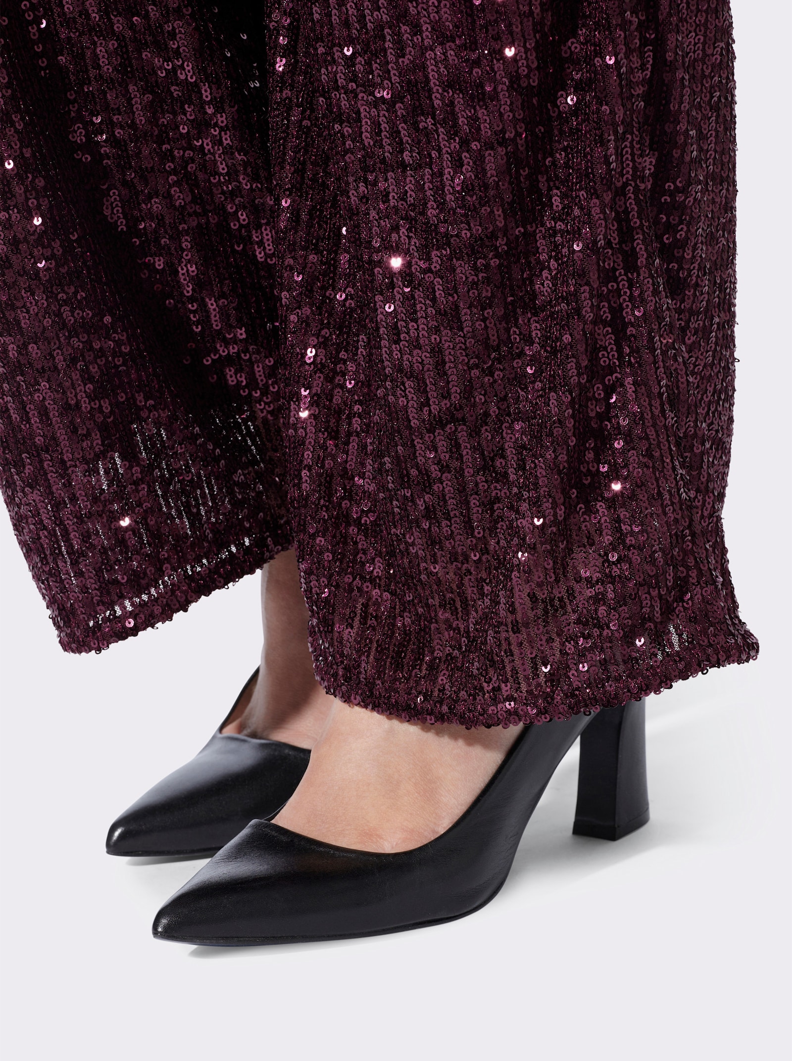 heine Schlupfhose mit funkelnden Pailletten - burgund