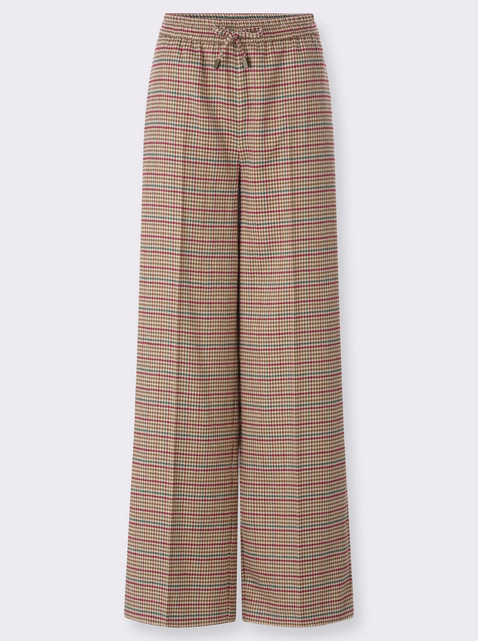 heine Schlupfhose mit Karomuster - sand-dunkelrot-kariert