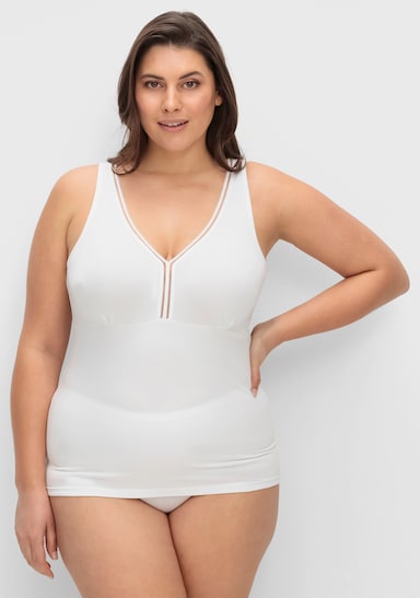 wäschepur BH-Hemd mit elastischem Zierband - weiß