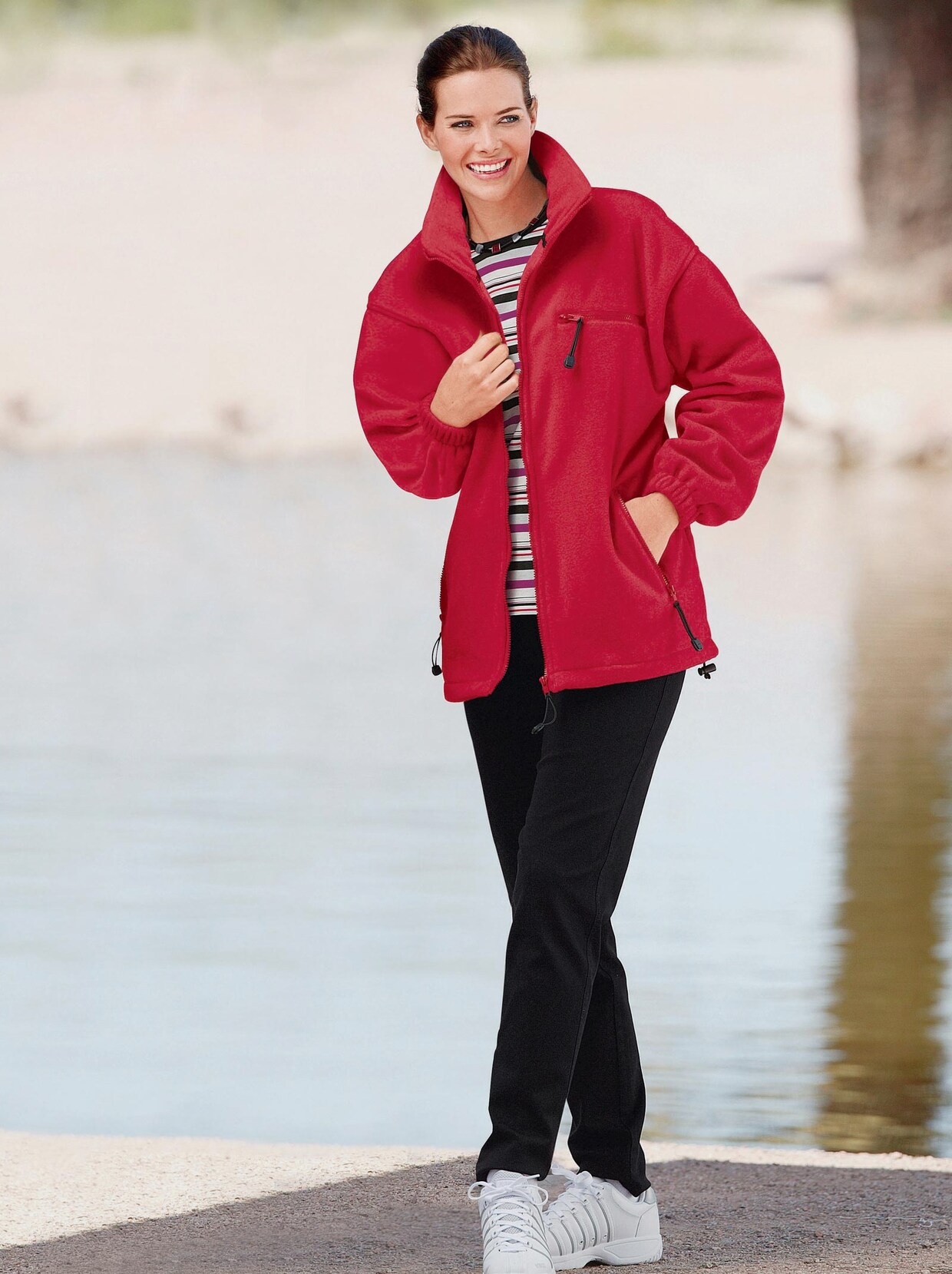 Fleece-Jacke - rot