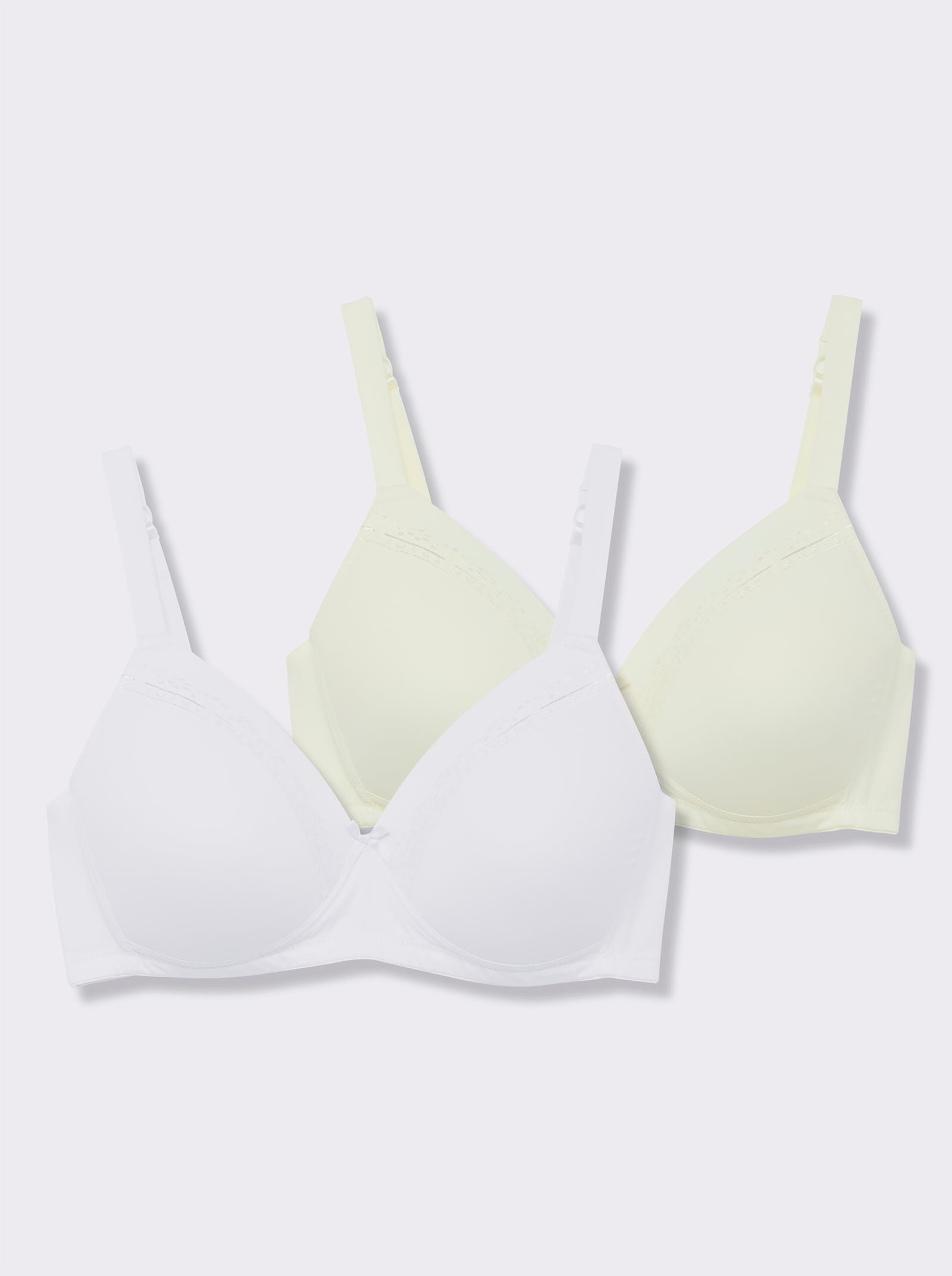 wäschepur Schalen-BH ohne Bügel mit vorgeformten Cups - weiß + champagner
