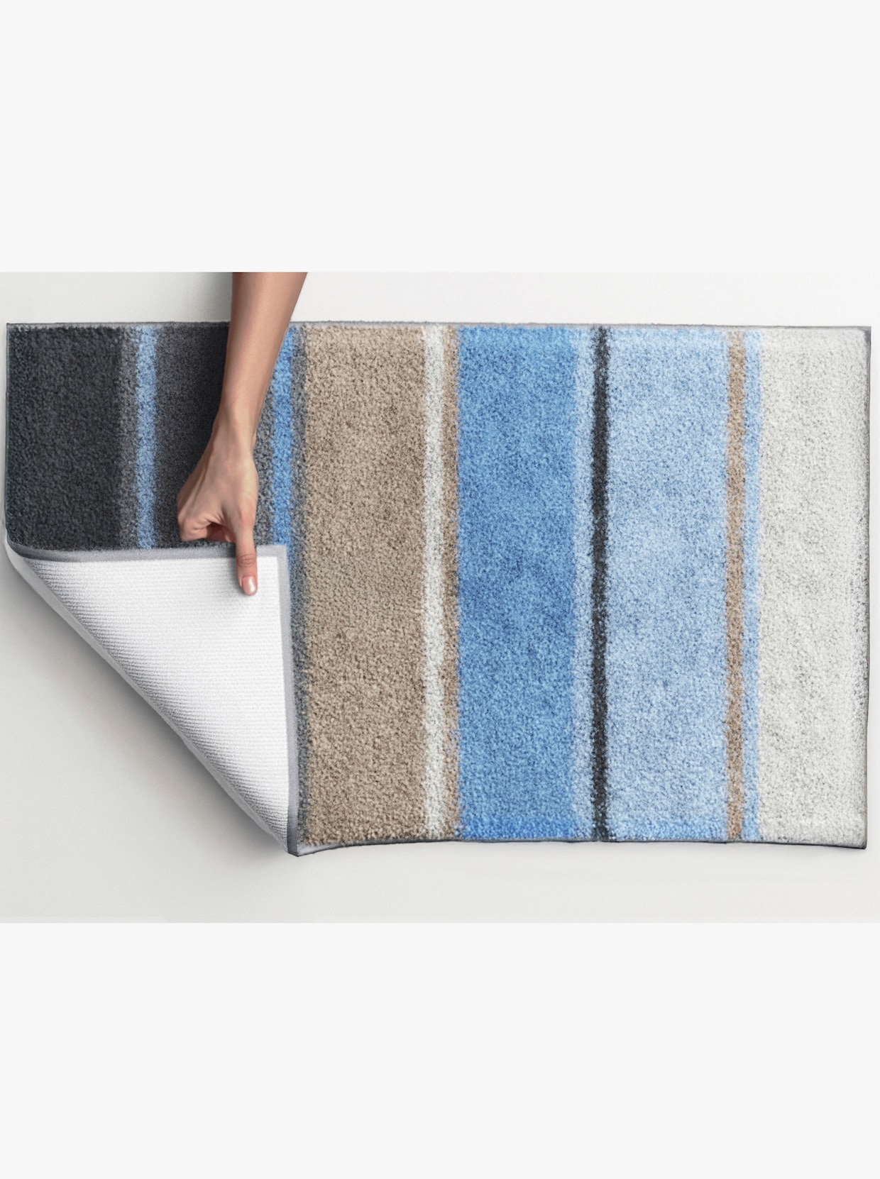 Grund Badematte - blau-taupe