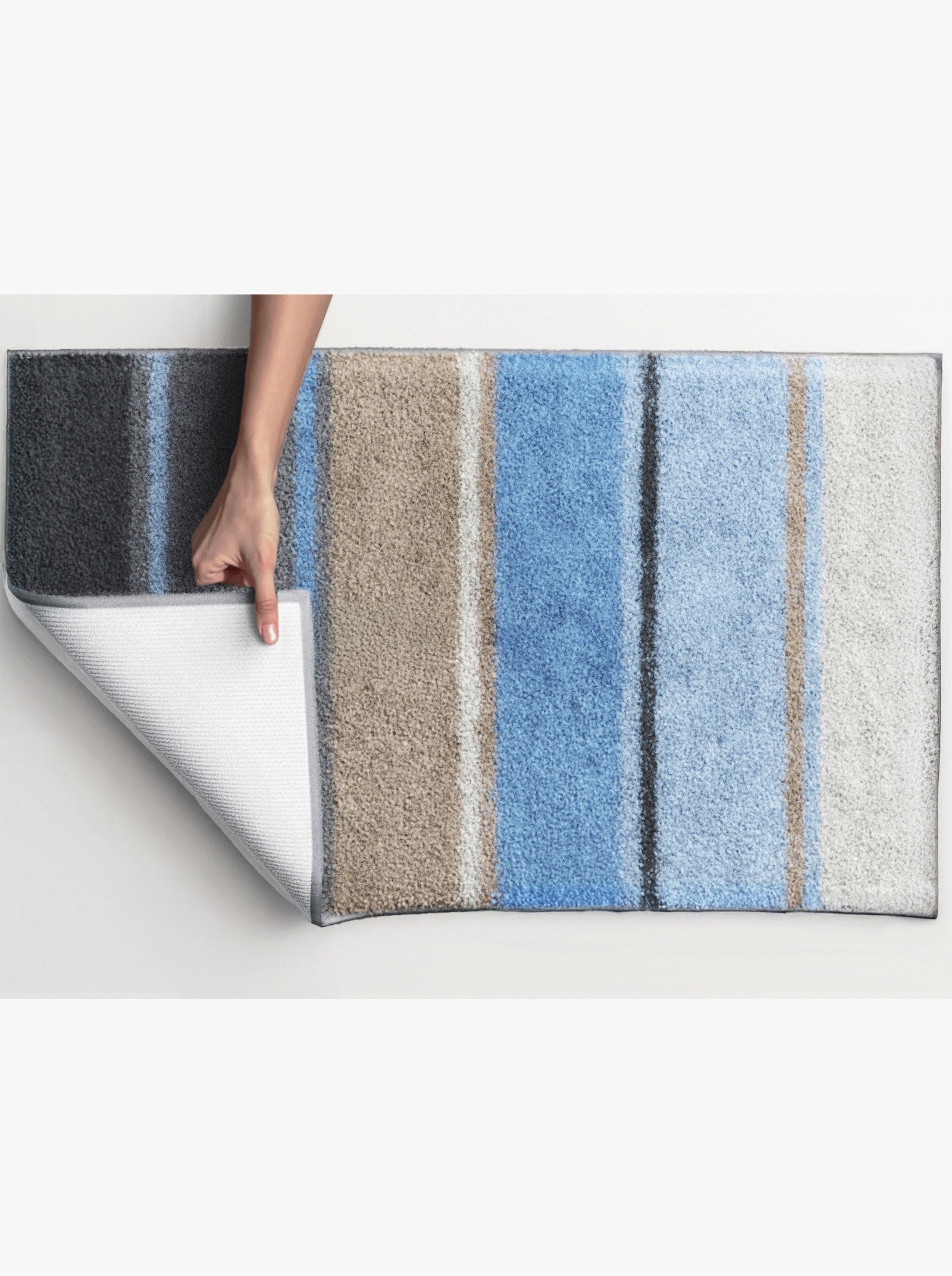 Grund Badematte - blau-taupe