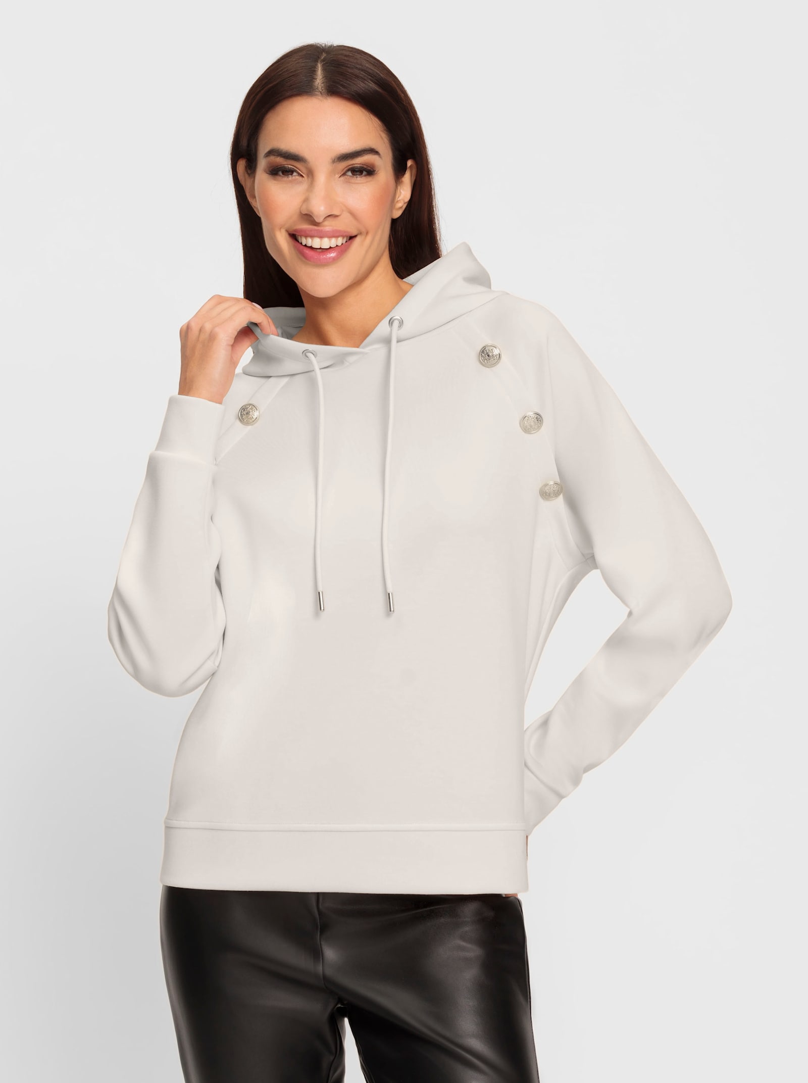 heine Hoodie mit Schmuckknöpfen - champagner