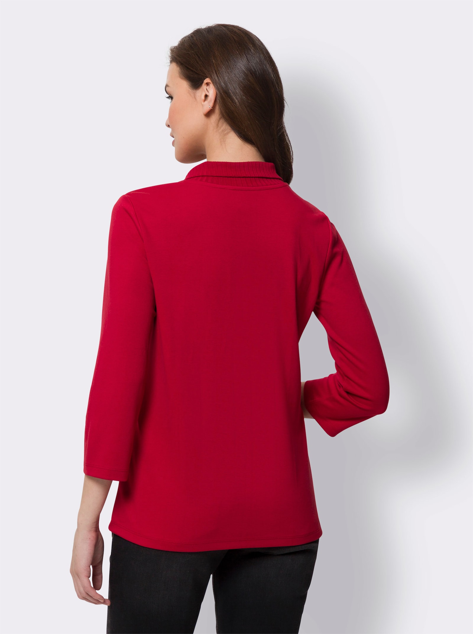heine Shirt met 3/4-mouwen en ritssluiting - rood