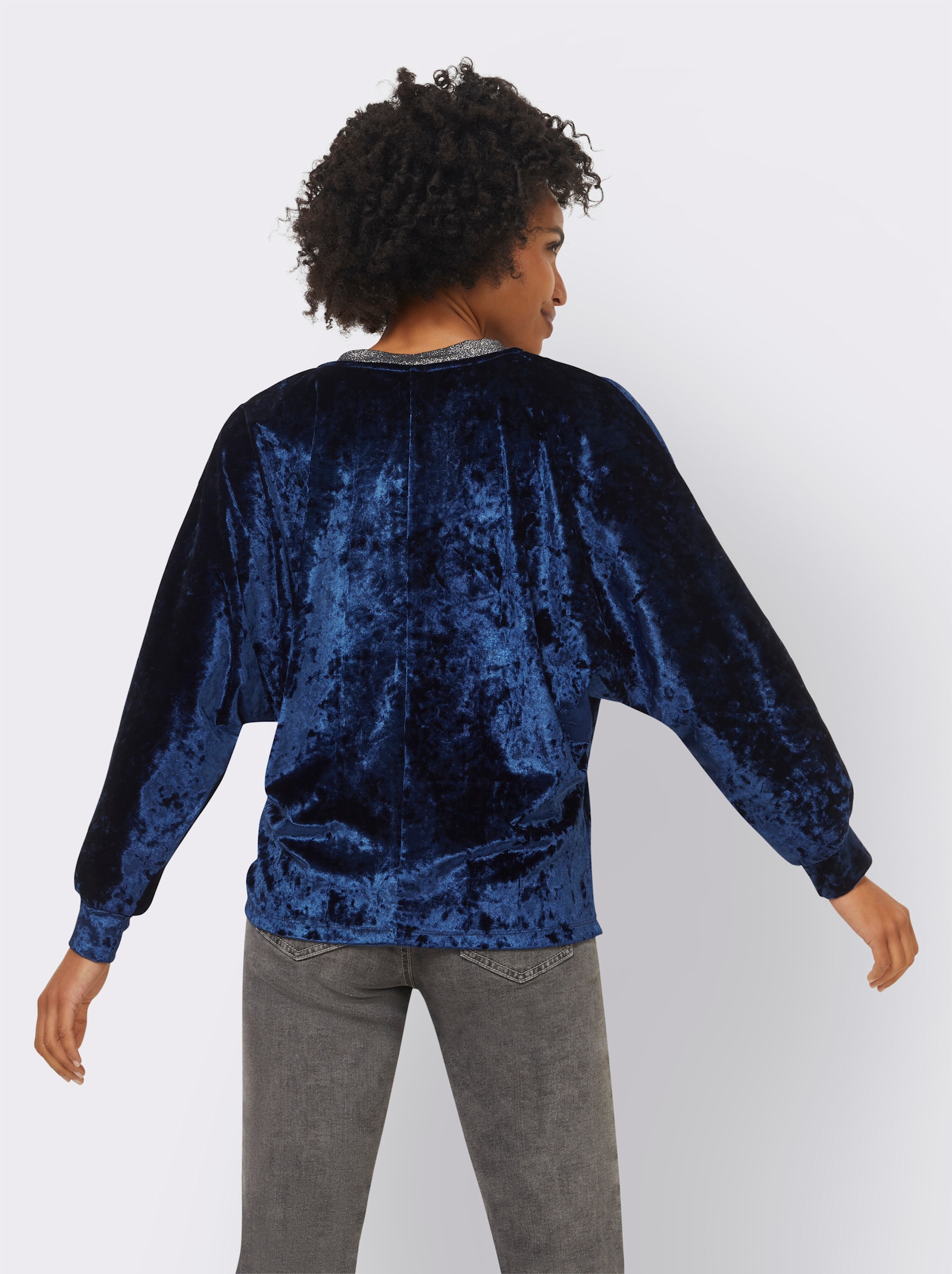 heine Fledermausshirt in Samt-Qualität - marine