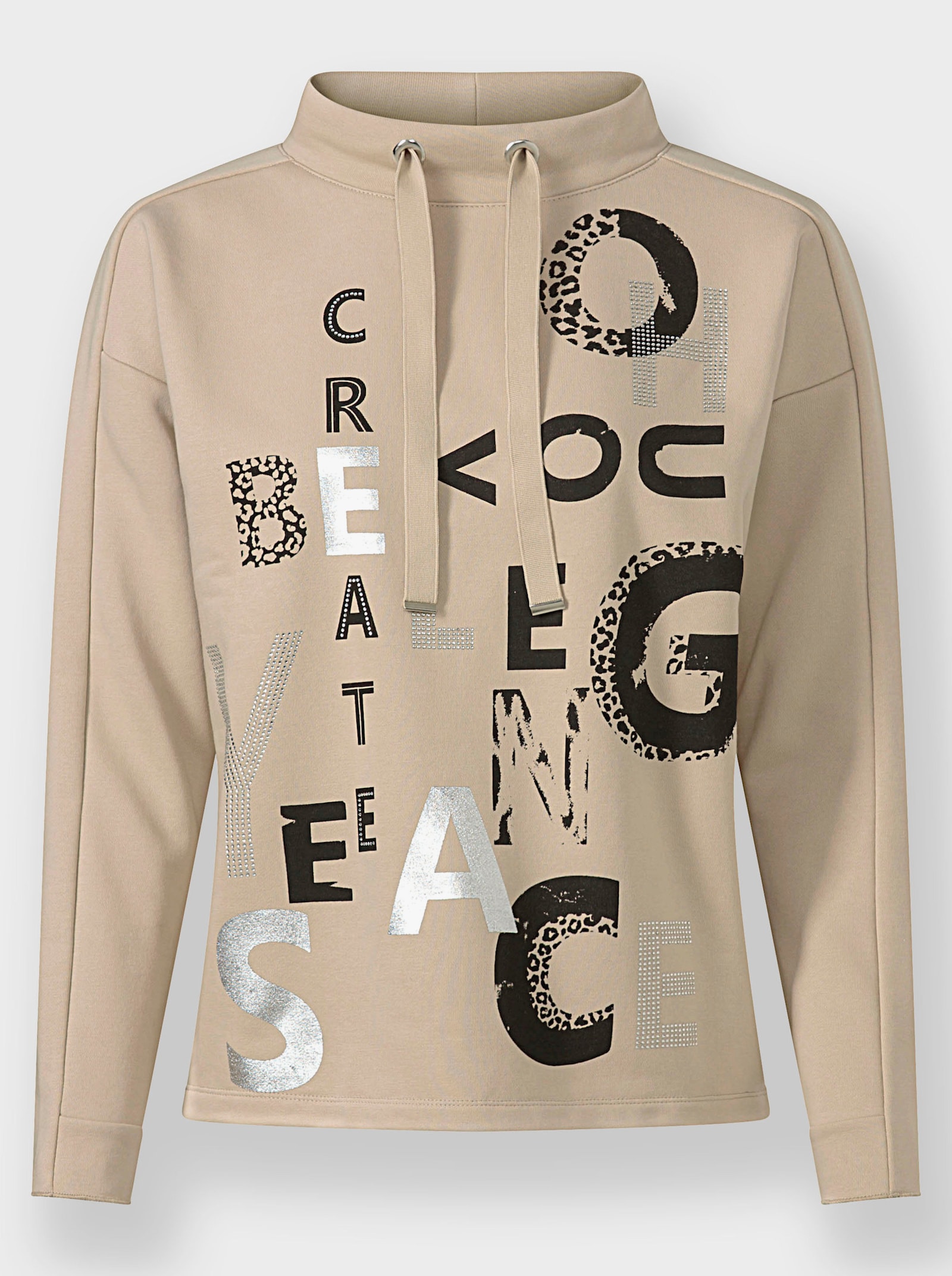 heine Sweatshirt mit Lettering-Print - beige