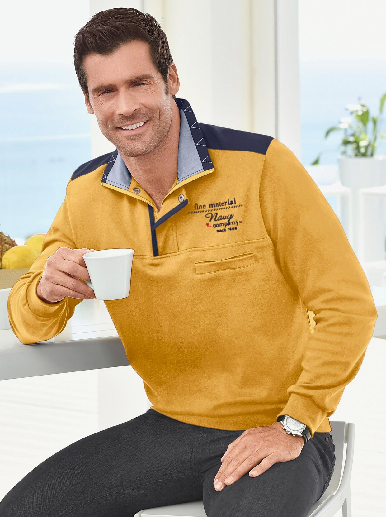 Marco Donati Langarm-Shirt - curry
