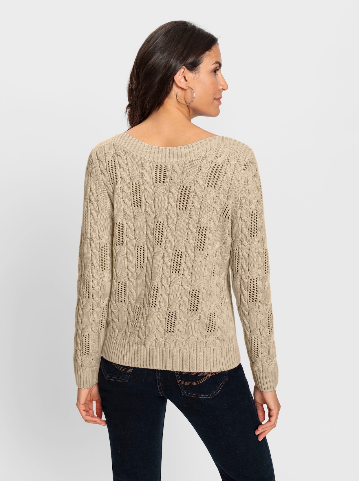 Langarm-Pullover - sand