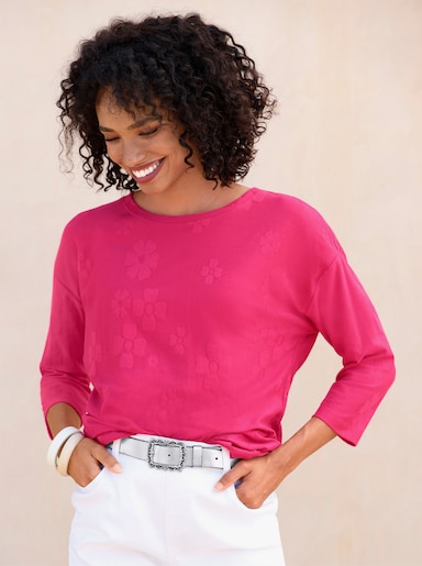 heine Shirt mit Jacquard-Muster - pink-gemustert