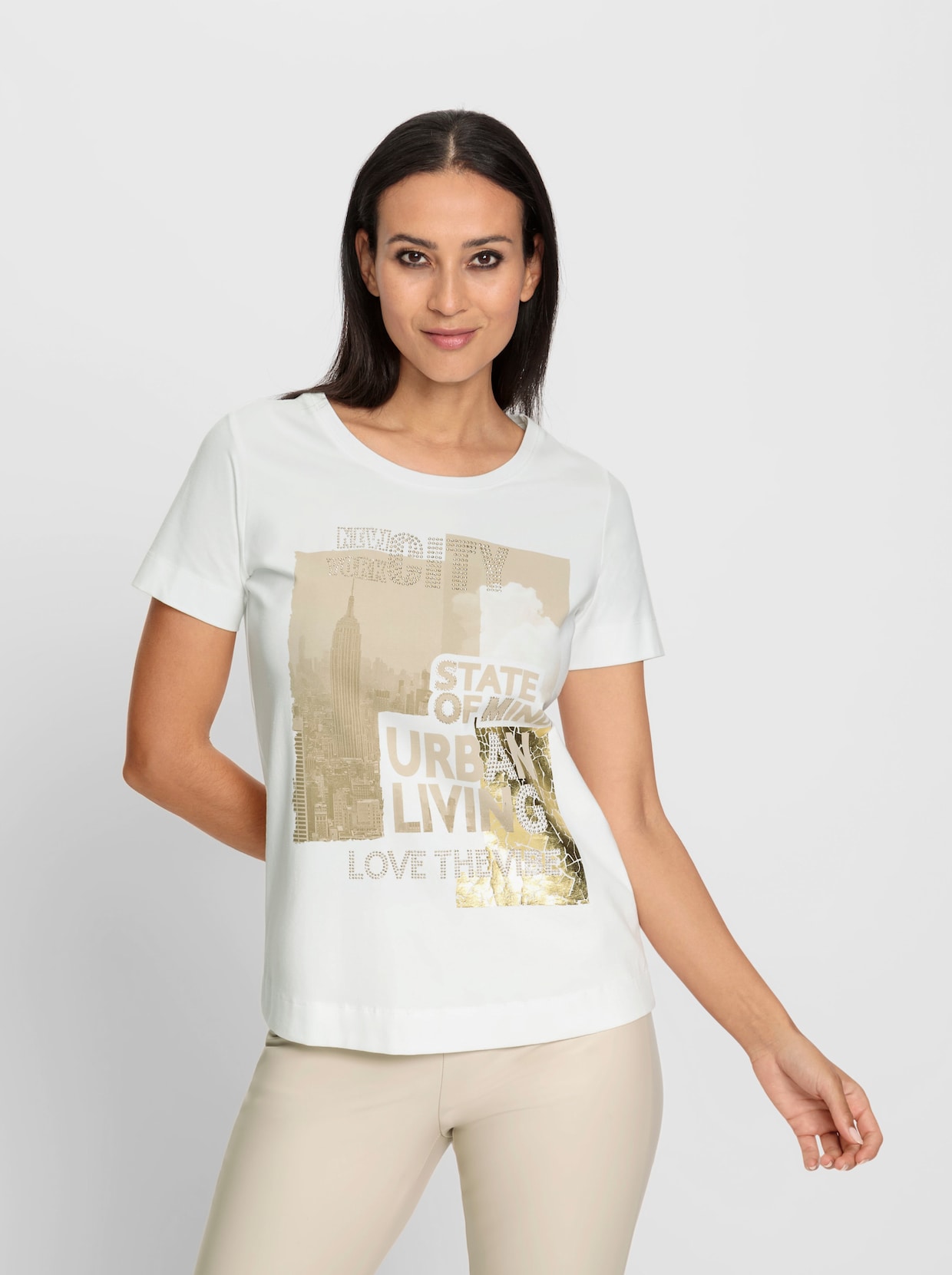 heine T-shirt imprimé - écru-beige imprimé