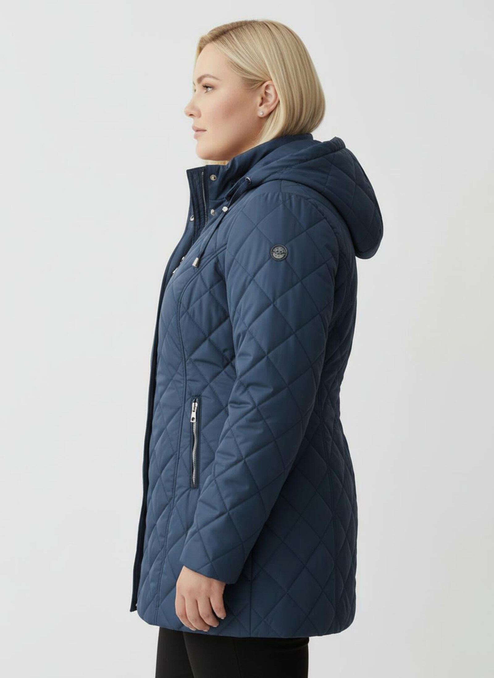 Steppjacke mit knöpfbarer Innentasche - dunkelblau