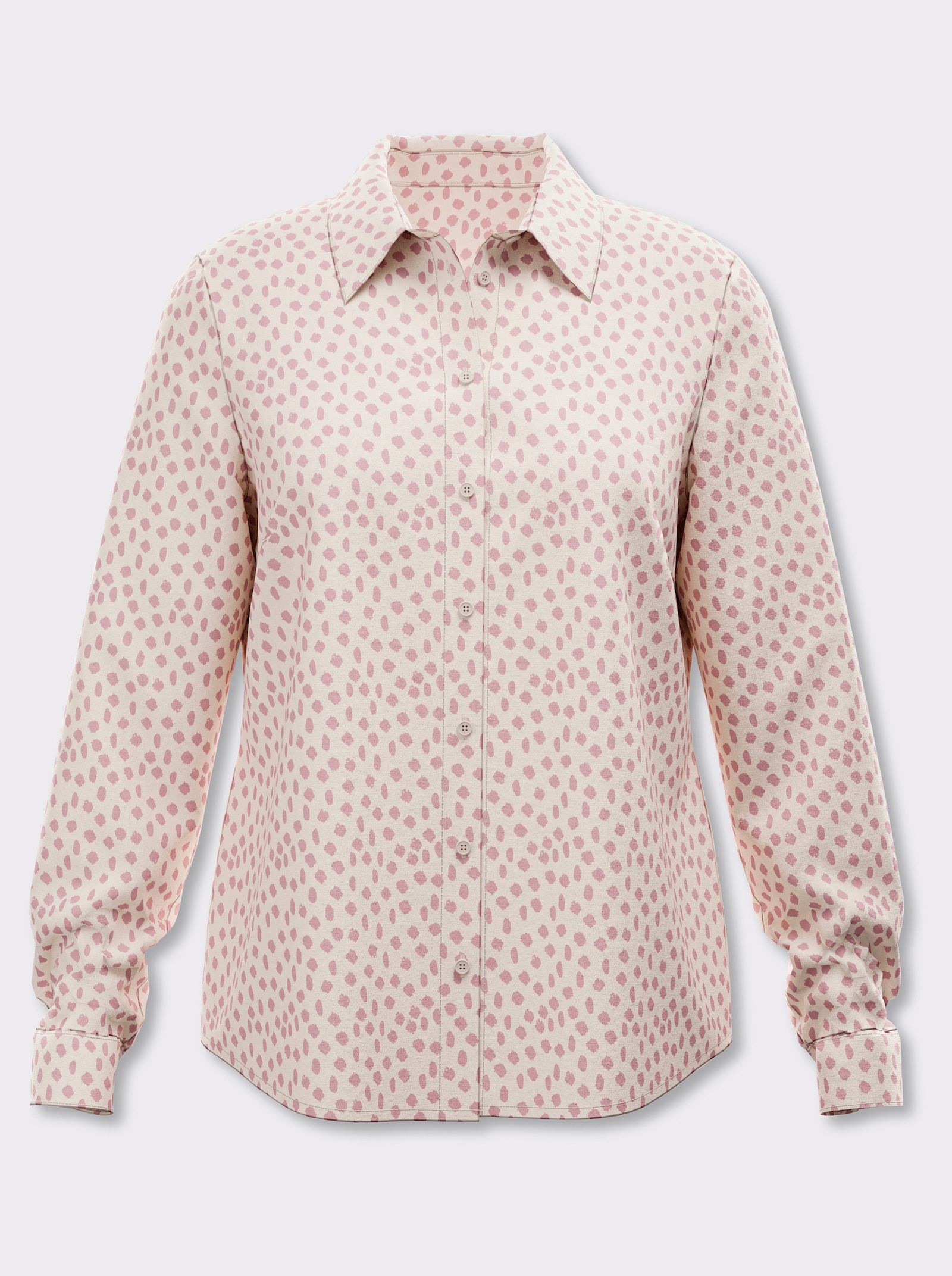 heine Hemdbluse mit Tupfenmuster - champagner-hortensie-bedruckt