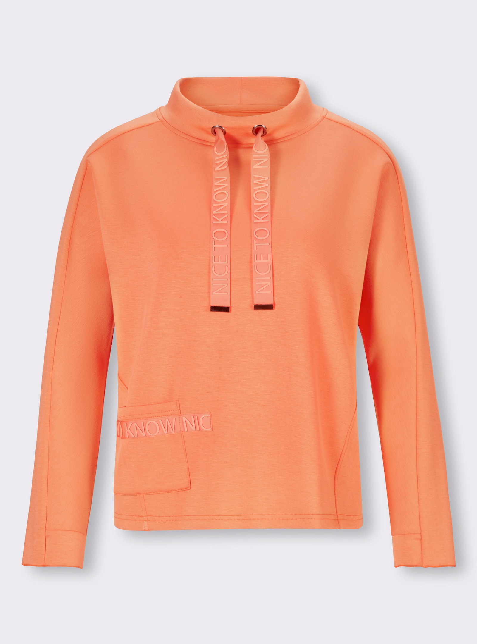 heine Sweatshirt mit gummiertem Schriftzug - mandarine