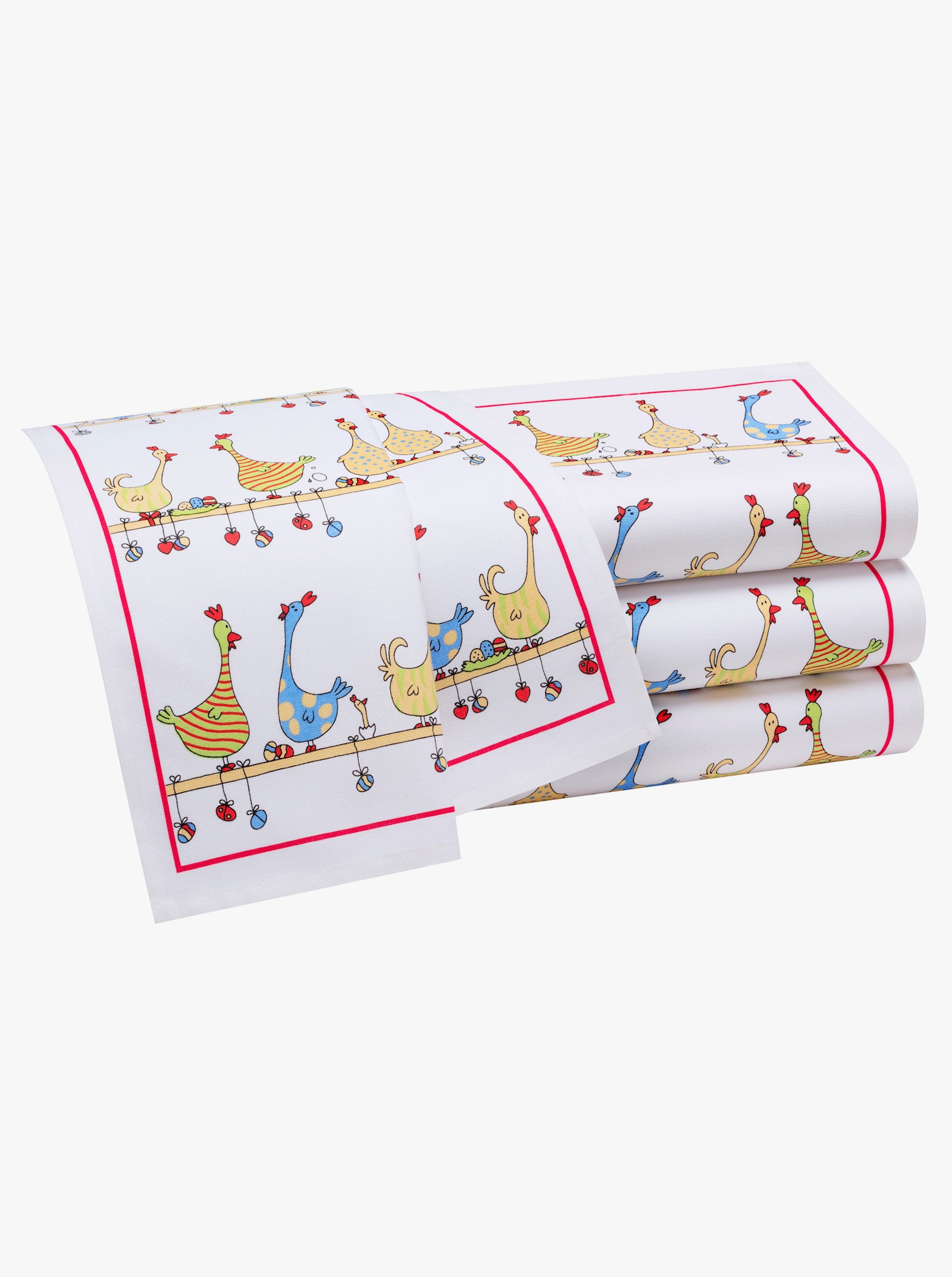 Geschirrtücher - ecru-gelb-bedruckt