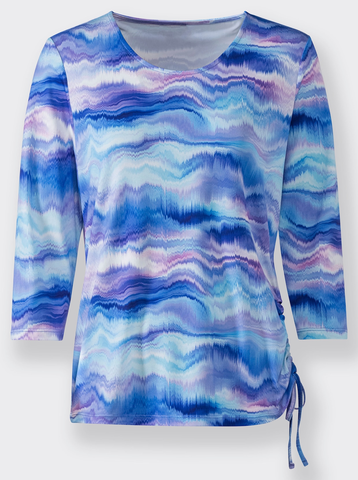Shirt - royalblau-aqua-bedruckt