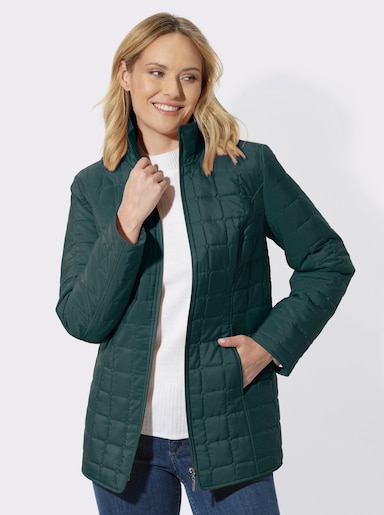 Steppjacke mit quadratischem Steppmuster - petrol