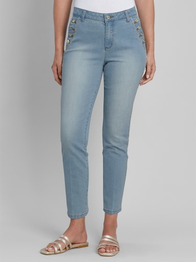 heine Jeans mit Glitzer-Zierband - blue-bleached
