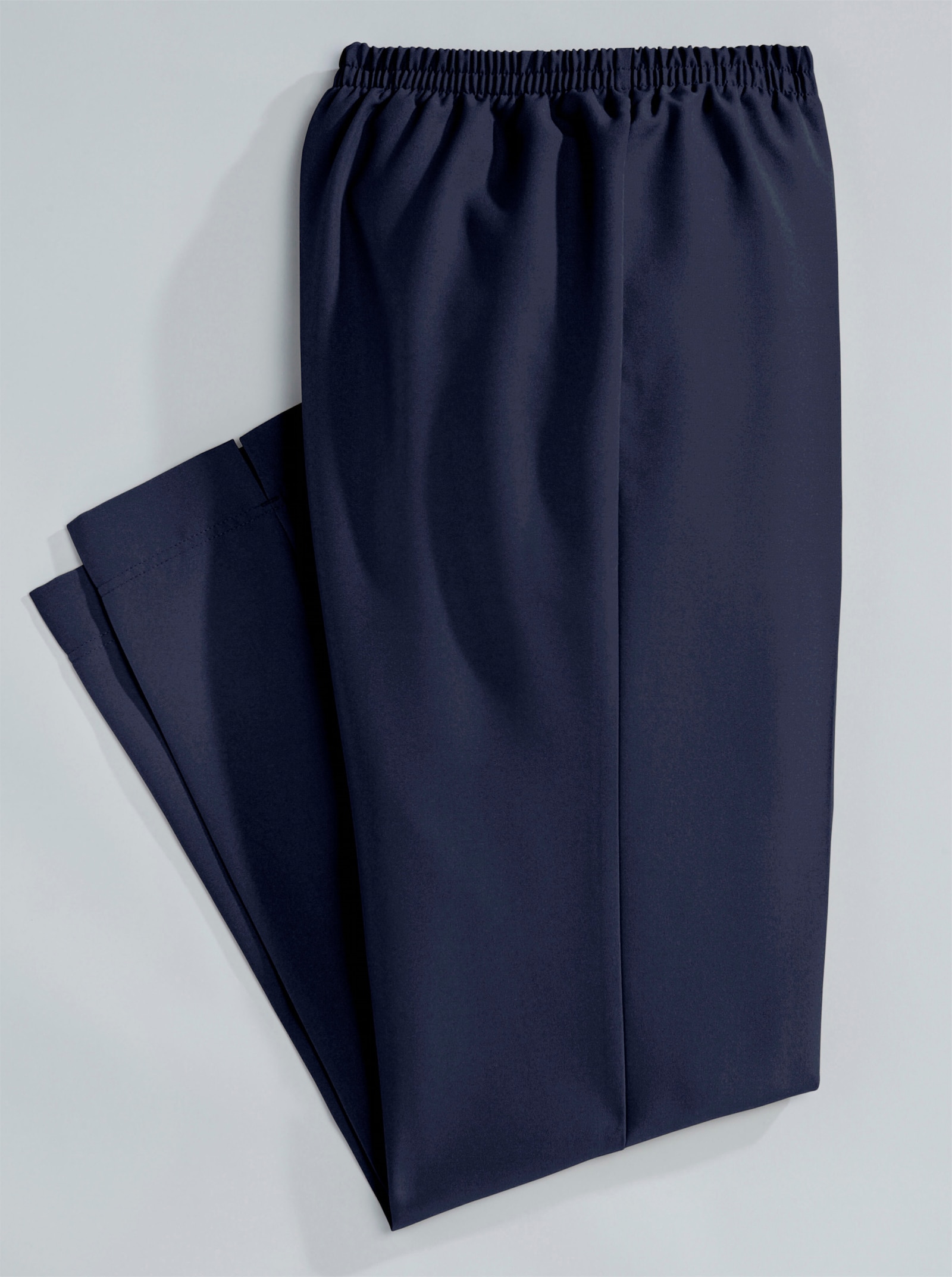 Broek met persplooien in comfortmodel - marine