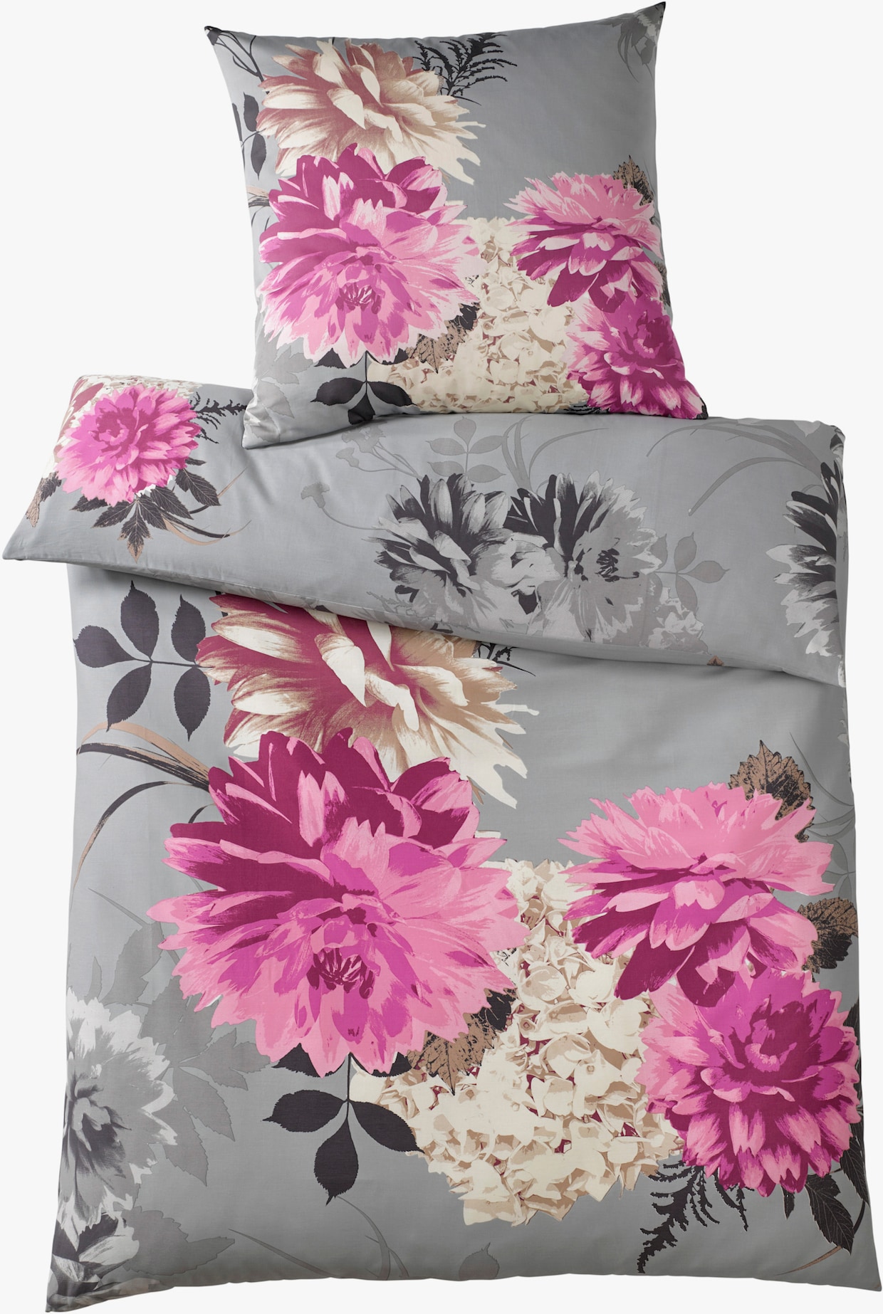 heine home Bedtextiel - grijs/roze