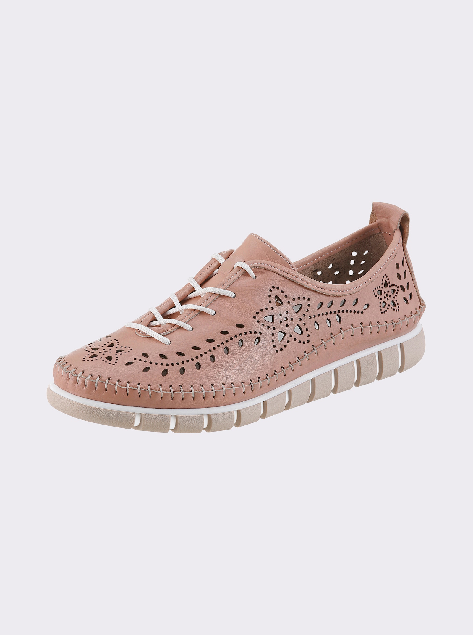 Gemini Schnürschuh mit Perforation - hellrose