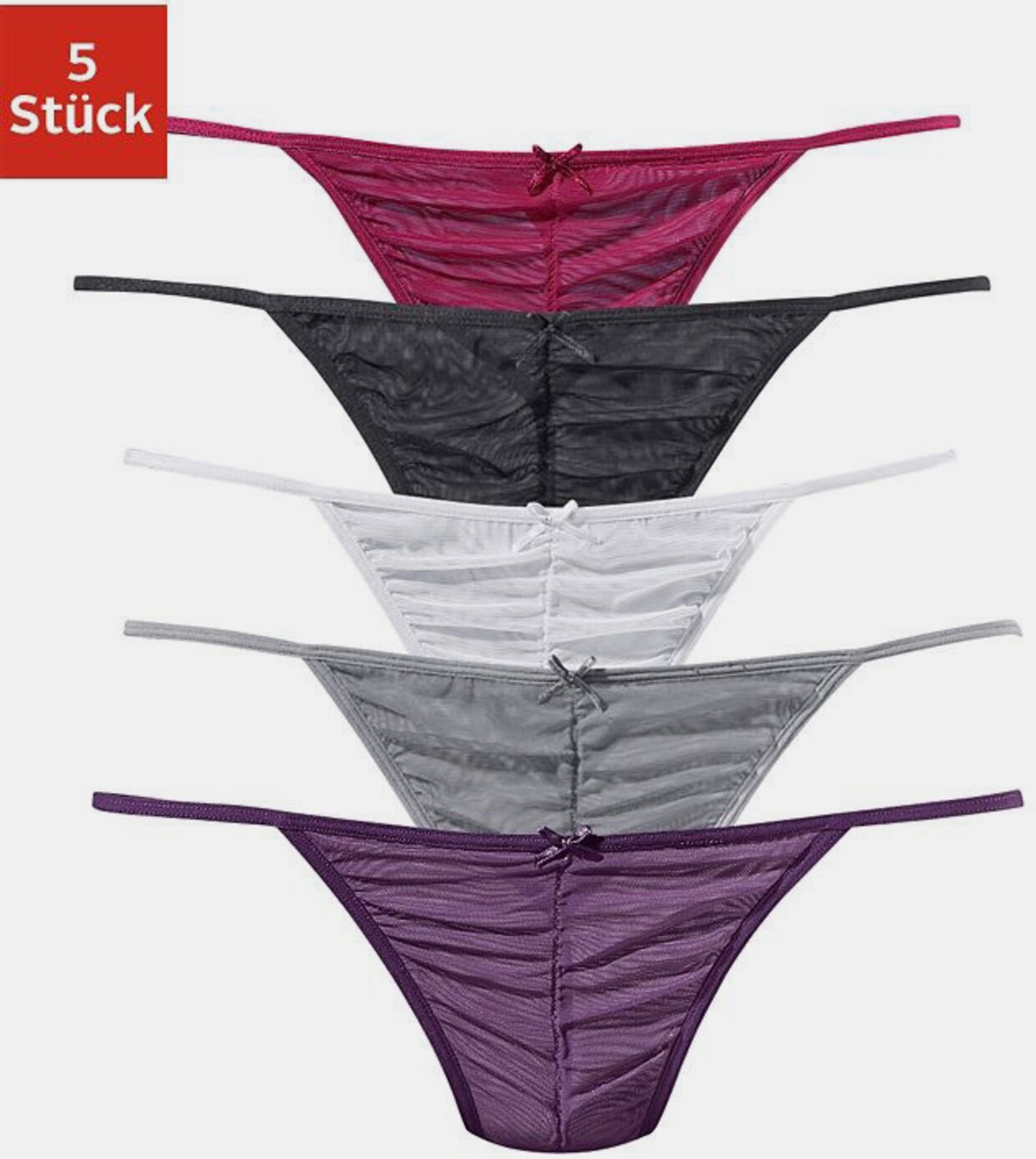 Vivance Stringtanga - rood, zwart, wit, grijs, lila