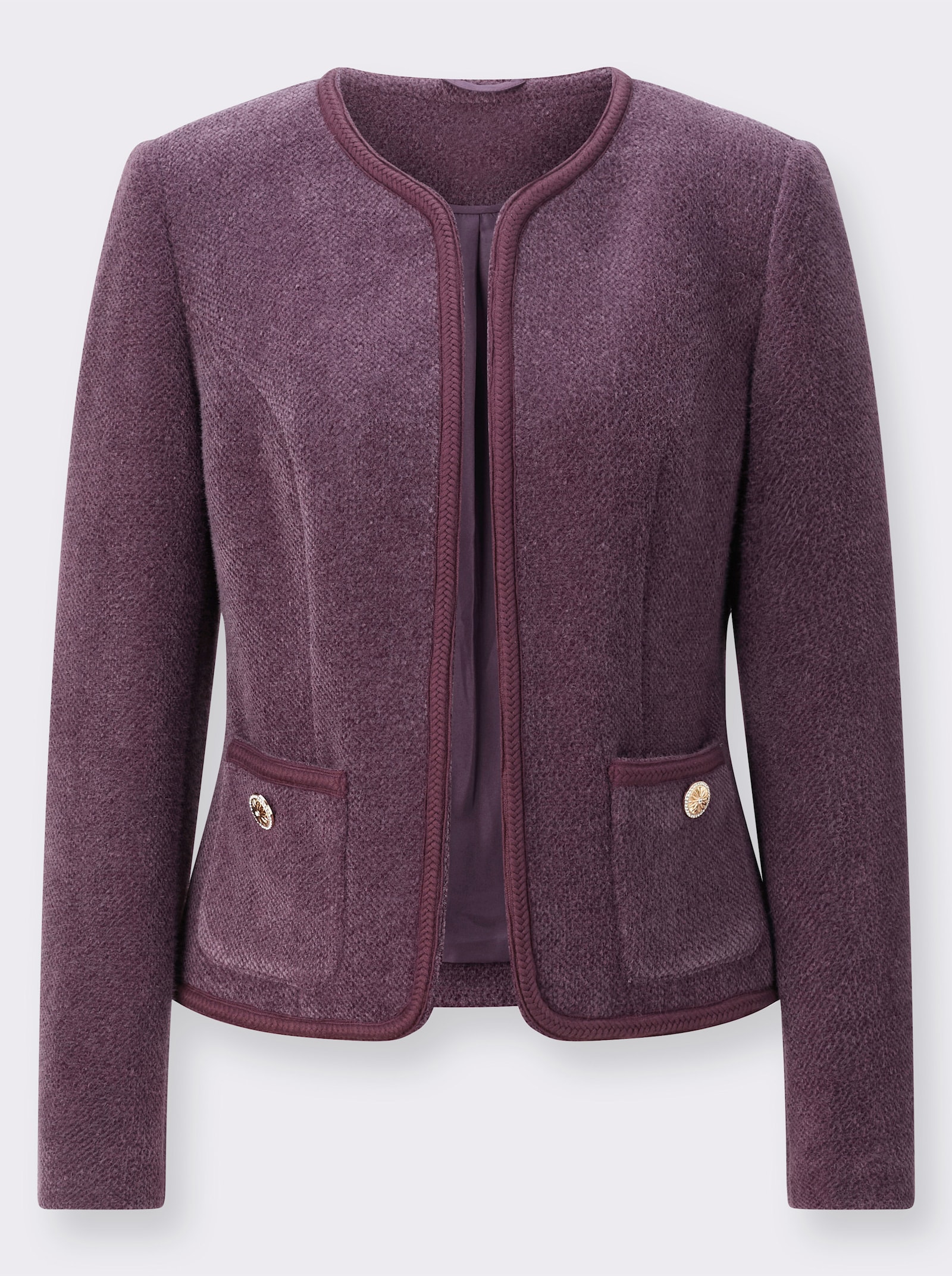 Blazer mit hochwertigem Woll-Anteil - aubergine