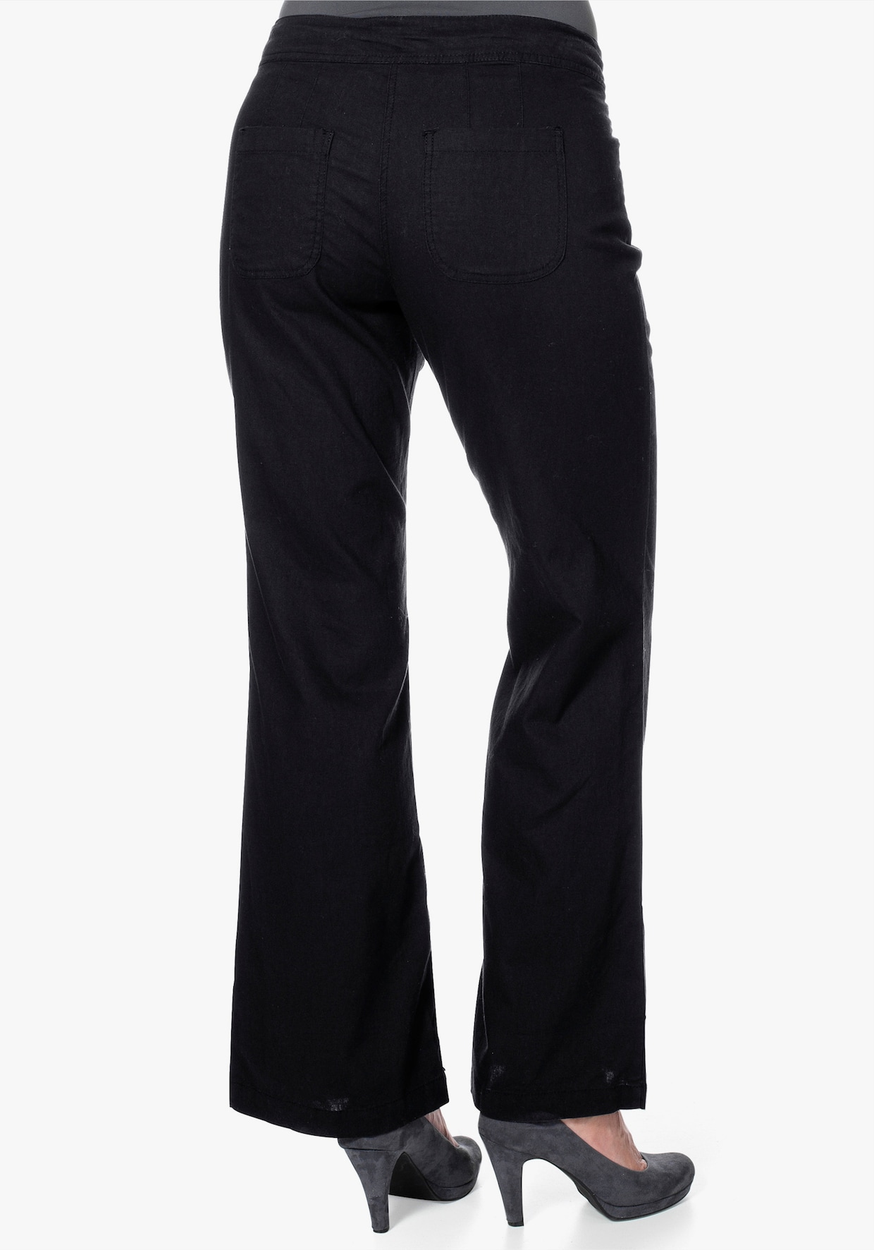 sheego Bootcut broek - zwart