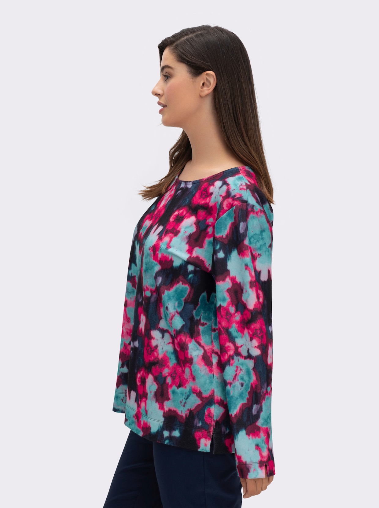 sheego Sweatshirt - schwarz-bedruckt