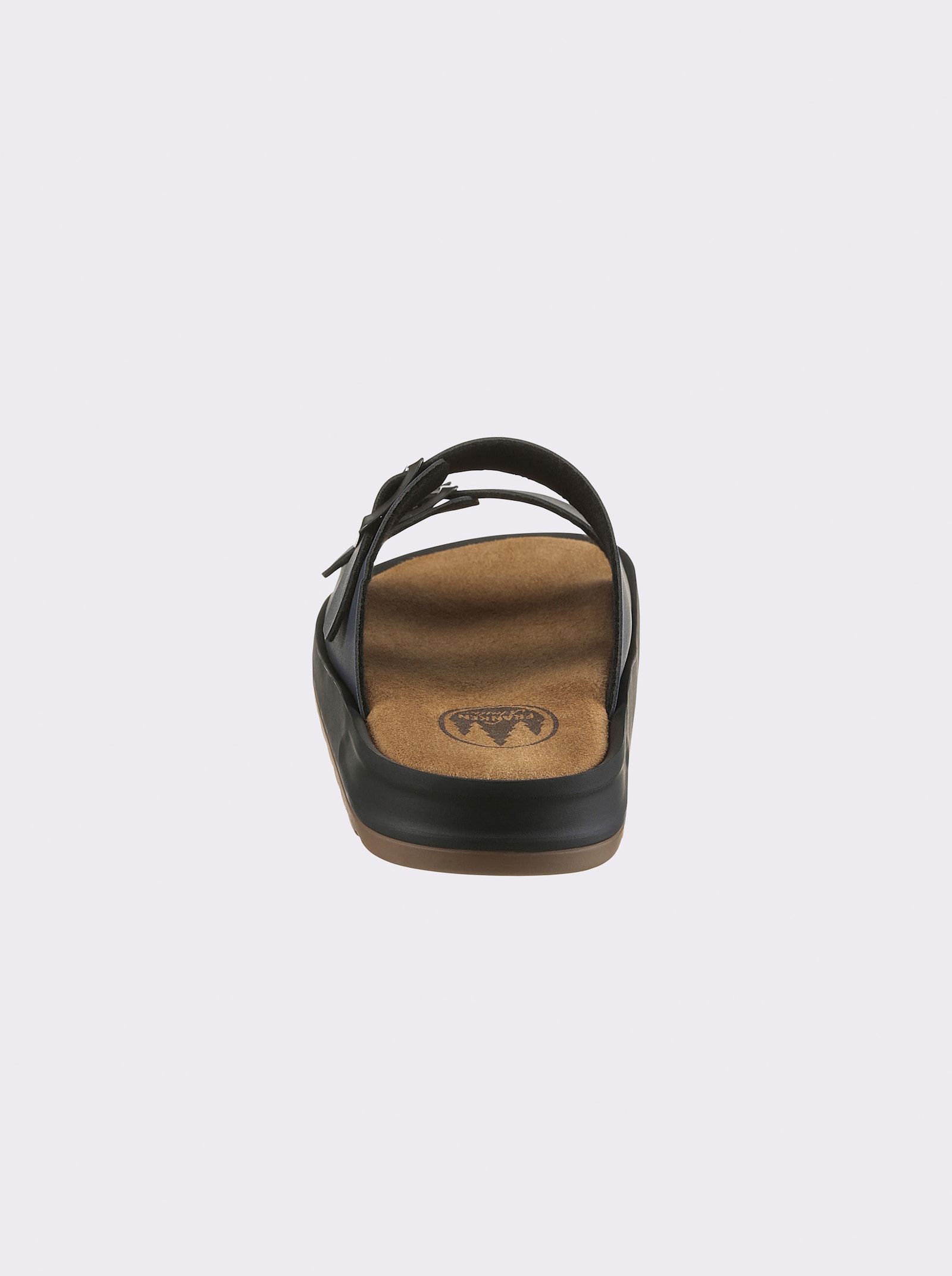 Franken Schuhe Pantolette mit gepolstertem Leder-Fußbett - marine