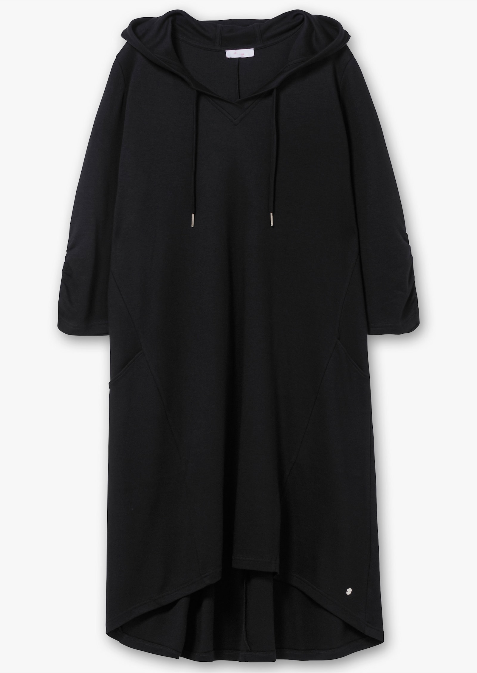 sheego Shirtkleid mit Kapuze - schwarz