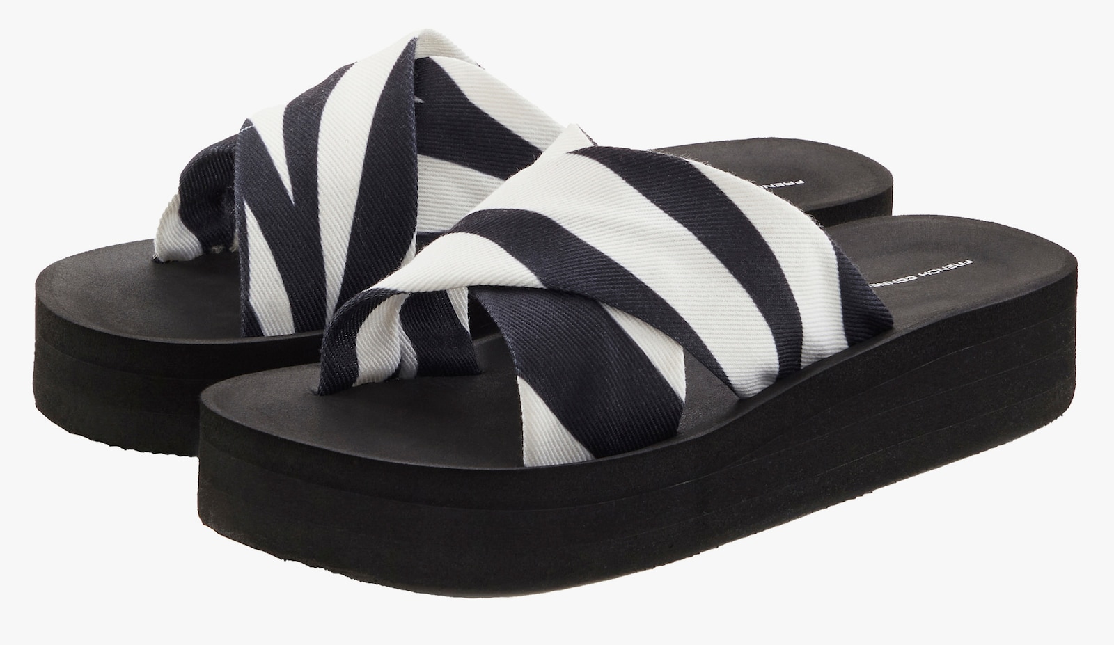 French Connection Pantolette - schwarz/weiß