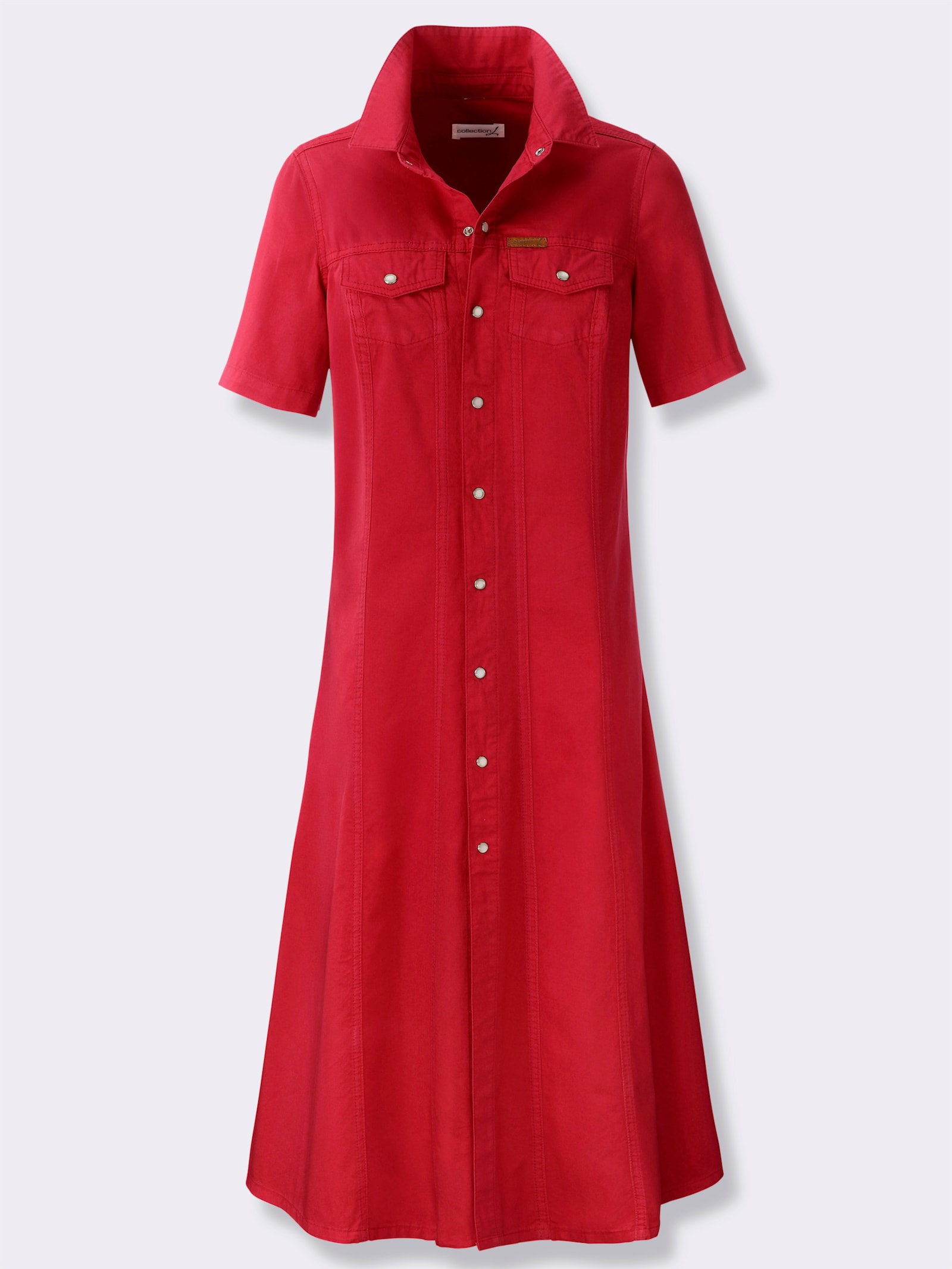 Jeansjurk in A-lijn - aardbei