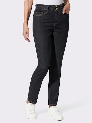 Jeans im Paperbag-Schnitt - black denim