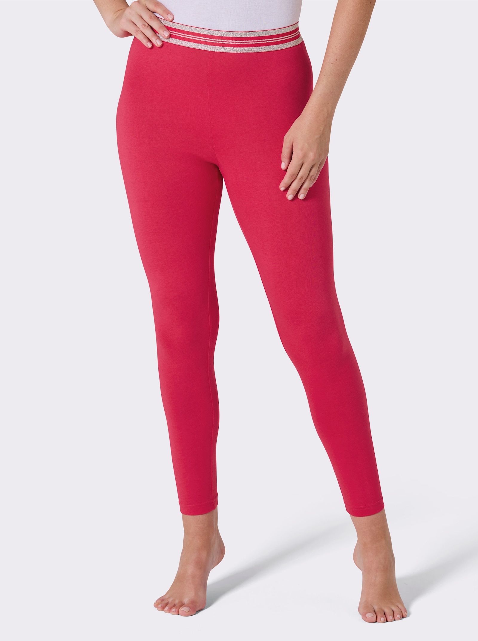 feel good Jogginghose mit Glanzgarn - pink
